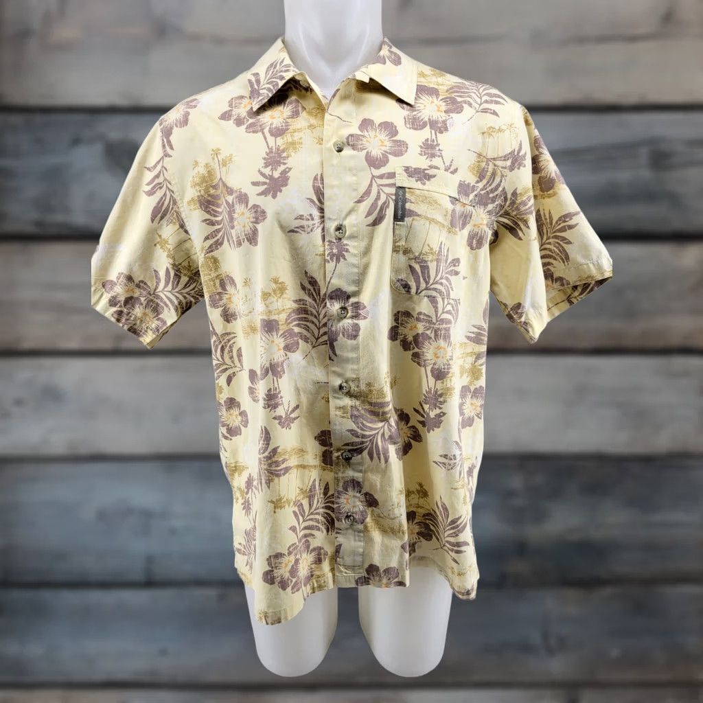 Vintage Columbia Button-Up Shirt Mens Large Hawaiian Yellow Floral Size US L / EU 52-54 / 3 - 1 Thumbnail