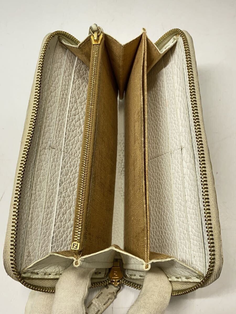 Fendi Fendi Leather Round Zipper Long Wallet White Size ONE SIZE - 4 Thumbnail