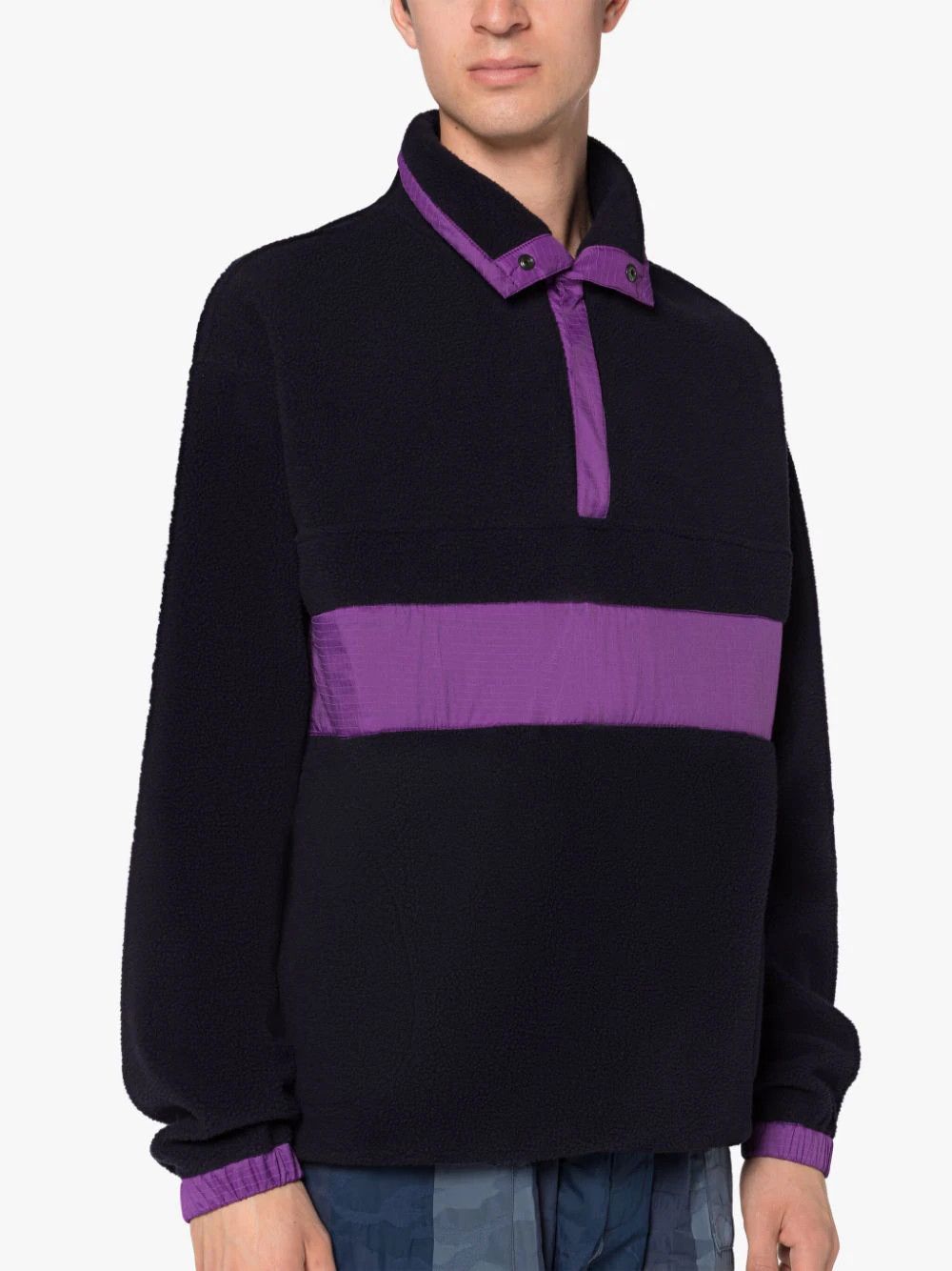 Mackintosh o1mle0424 Fleece Popover Jacket in Black/Purple Size US S / EU 44-46 / 1 - 6 Thumbnail
