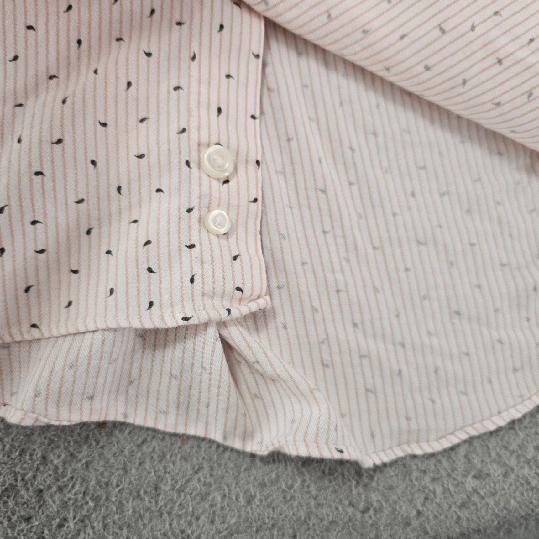Stafford Stafford Dress Shirt Mens Small 14.5 32/33 Geometric Travel Button Up Beige Cotton Blend Non-Iron Regular Cuff Mens Shirt Size 36R - 5 Thumbnail