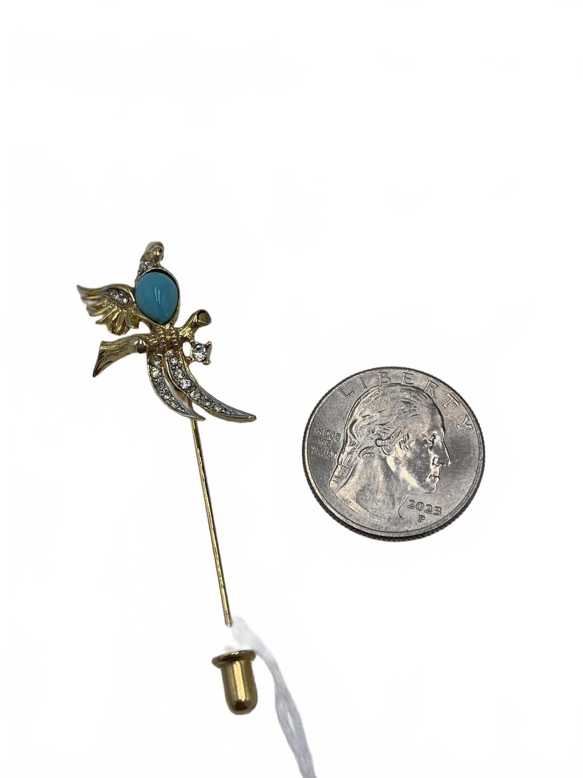 Doriani D’Orlan Goldtone Rhinestone Laquered parrot 2.5" CJ Pin Size ONE SIZE - 2 Thumbnail