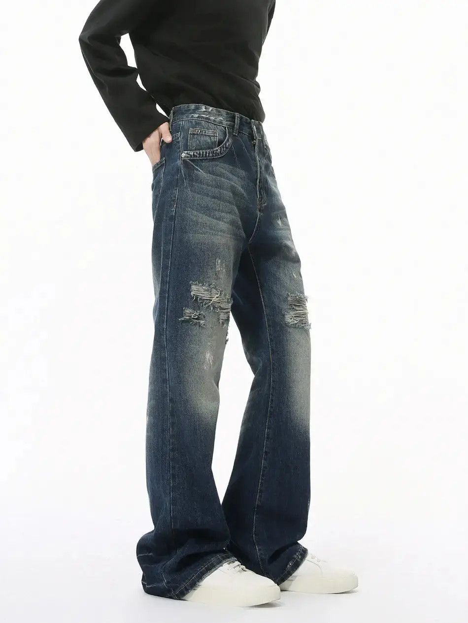 Japanese Brand Retro loose tie dye micro flared jeans Size US 32 / EU 48 - 3 Thumbnail