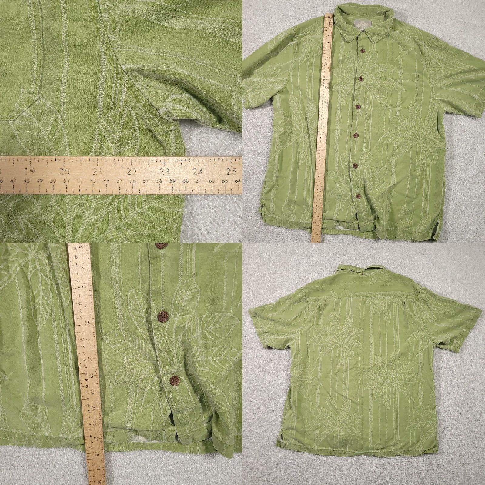 Vintage VINTAGE Margaritaville Button Up Hawaiian Shirt Mens L Green Silk Beach Palm Leaf Collared Short Sleeve Casual Travel Deco Size US L / EU 52-54 / 3 - 8 Thumbnail