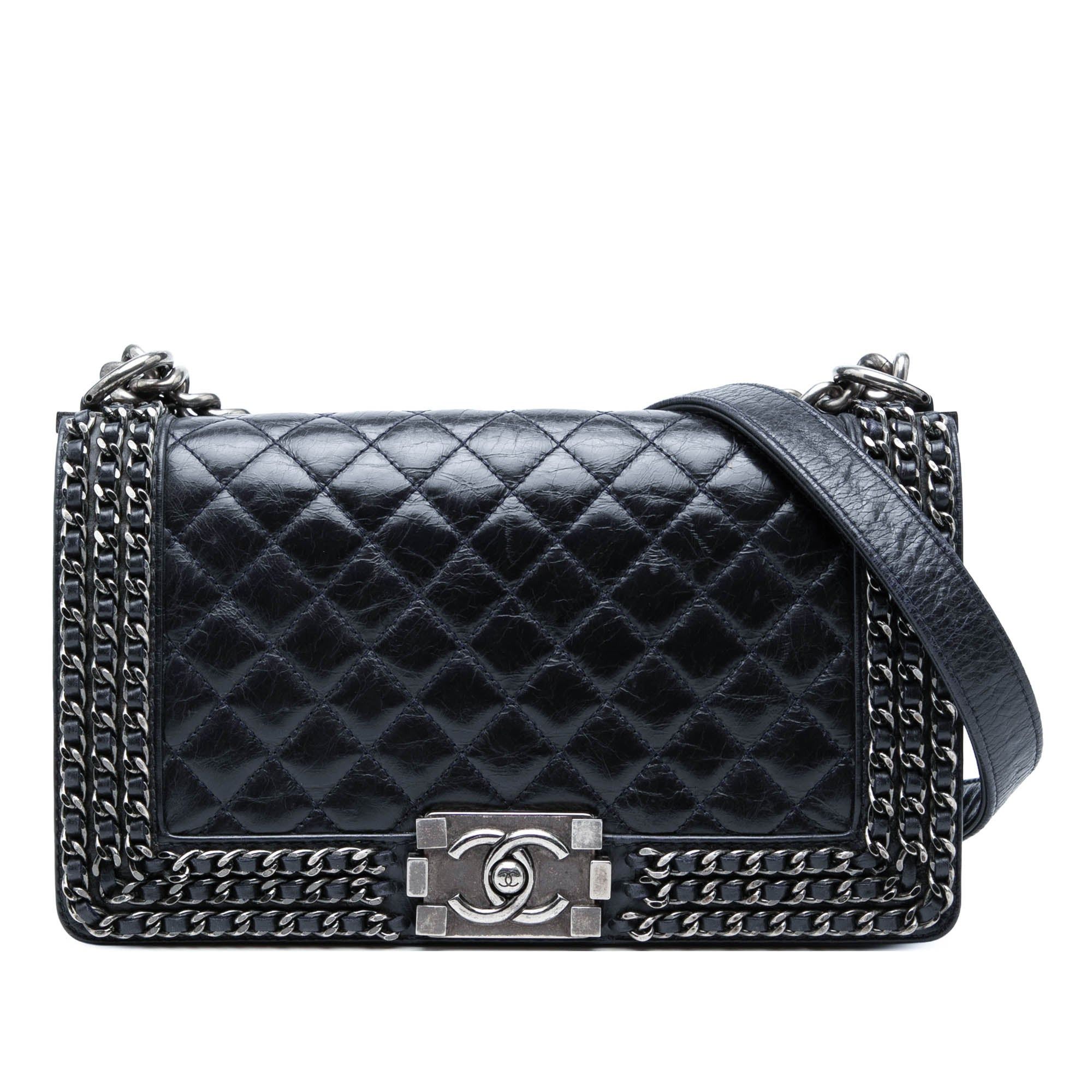 Chanel Old Medium Quilted Glazed Calfskin Chain Around Boy Flap Size ONE SIZE - 1 Thumbnail