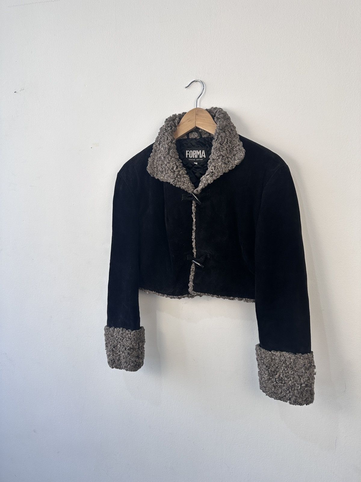 Other Vintage Genuine Leather Suede Cropped Jacket Black 10 Boho Size M / US 6-8 / IT 42-44 - 3 Thumbnail