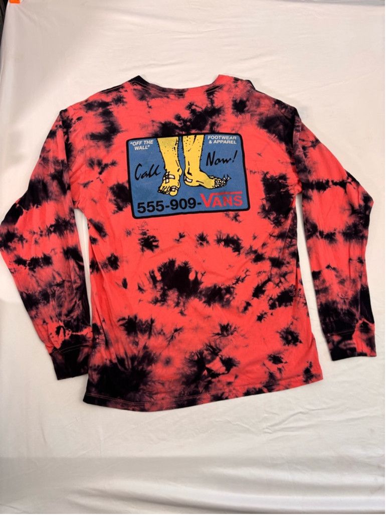 Vans Men's Vans Tie Dye Long Sleeve T-Shirt Size M Red Black Size US XL / EU 56 / 4 - 12 Thumbnail