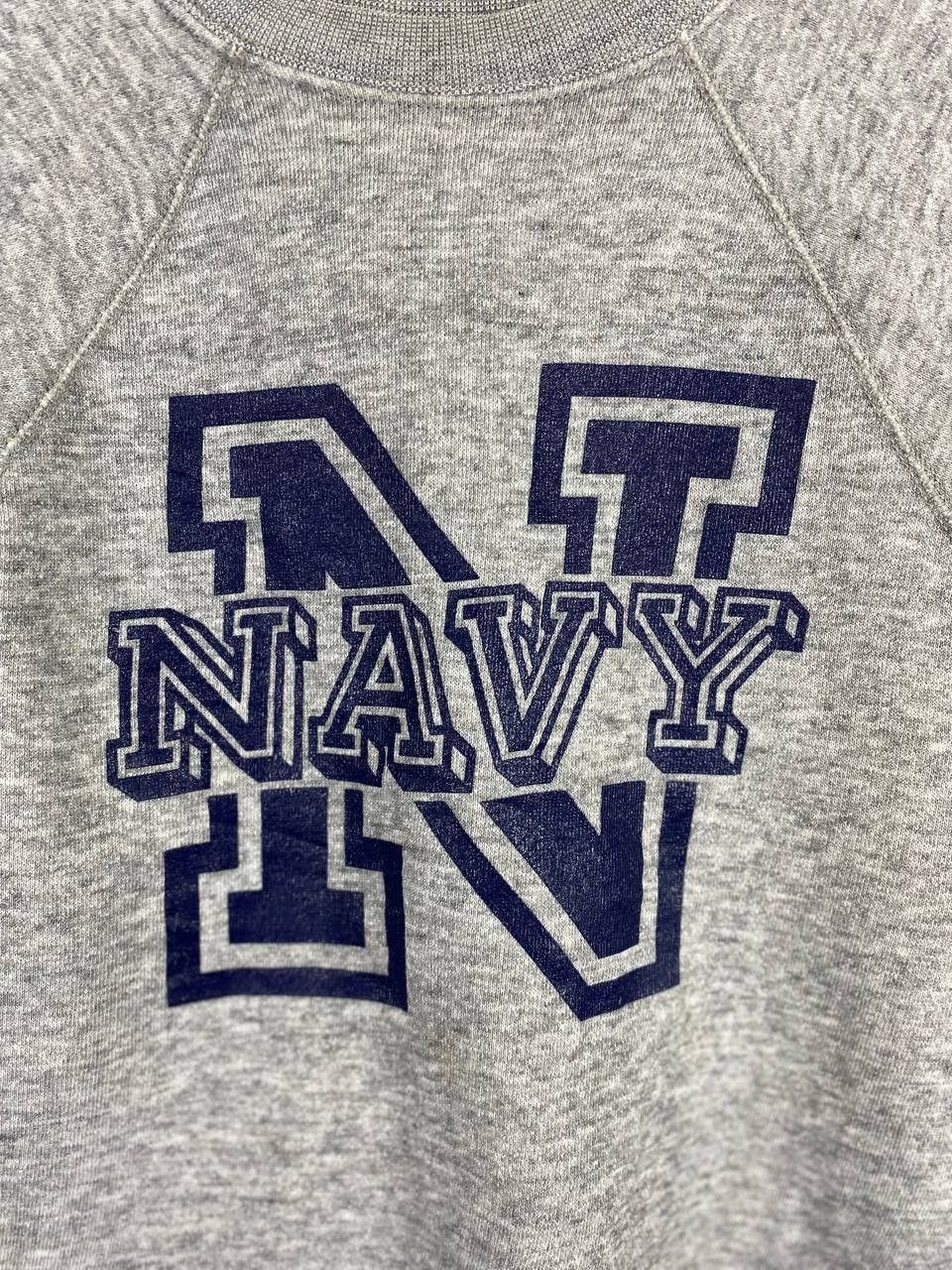 Vintage vintage 80s navy sweatshirt missing tag distressed Size US M / EU 48-50 / 2 - 2 Thumbnail
