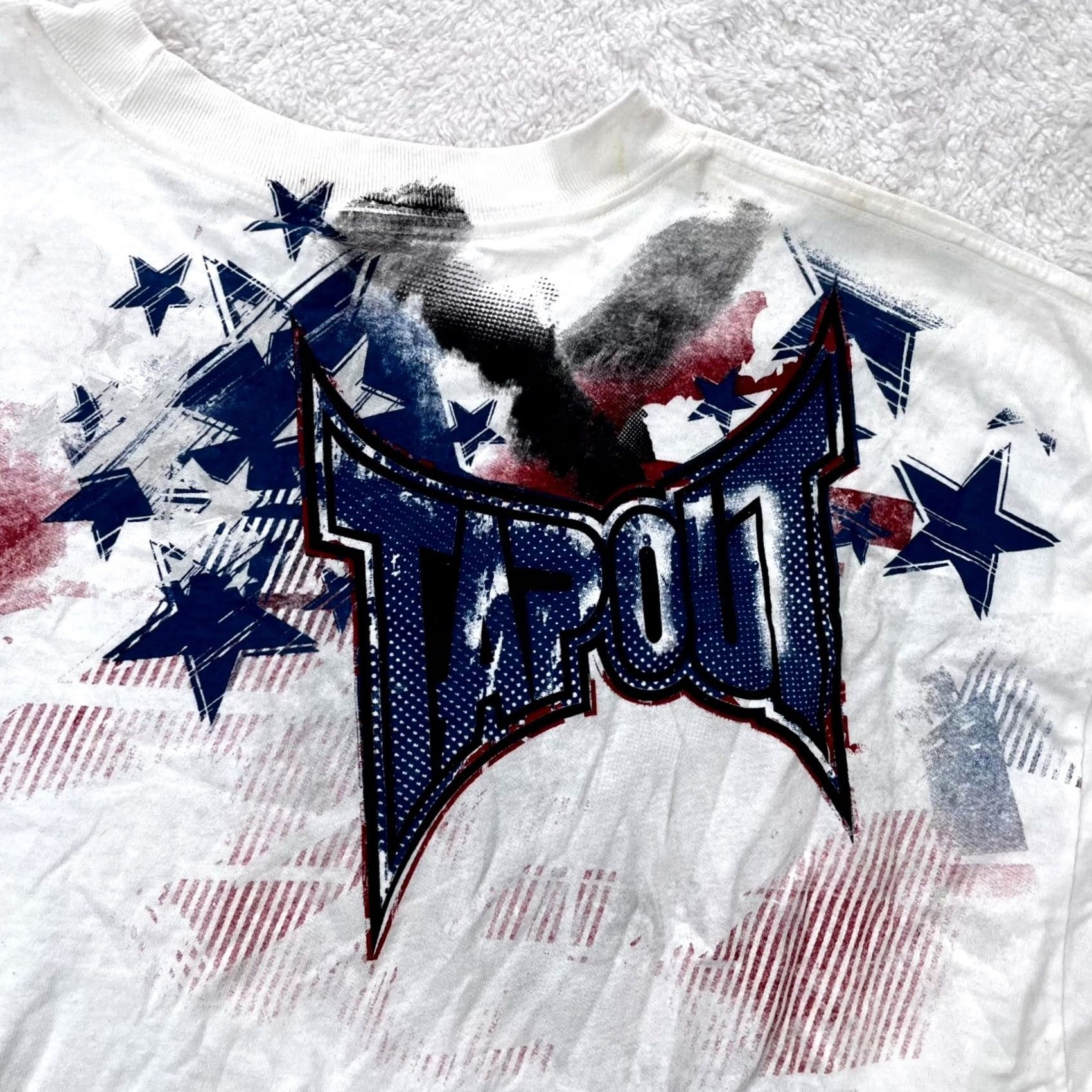 Tapout VINTAGE Tapout Shirt Mens L White AOP USA MMA Affliction 90s 2000s y2K Size US L / EU 52-54 / 3 - 7 Thumbnail