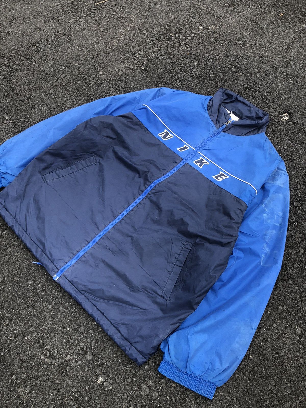 Japanese Brand Vintage Nike Colour Block Lining Logo Embroidery Jacket Size US XXL / EU 58 / 5 - 4 Thumbnail