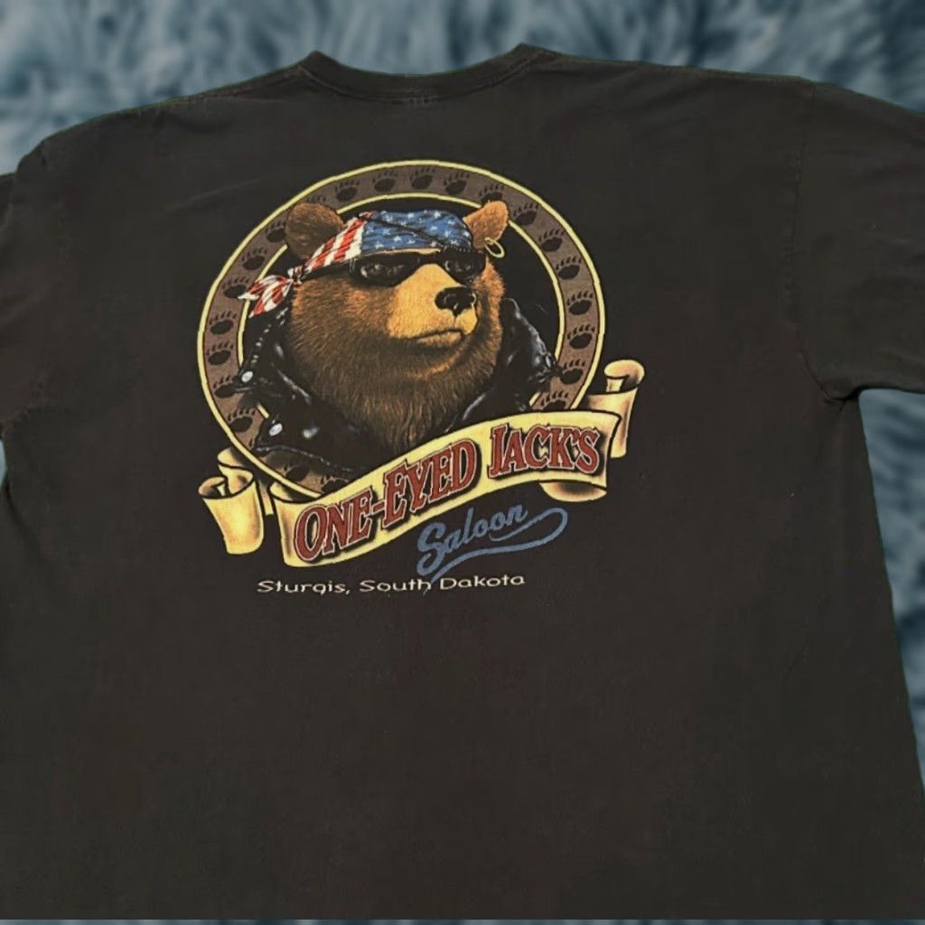 Vintage VINTAGE 90s Y2K Biker Sturgis One Eyed Jacks Saloon VTG Shirt Mens XXL Black Shirt Mens XX L? Size US XXL / EU 58 / 5 - 1 Thumbnail