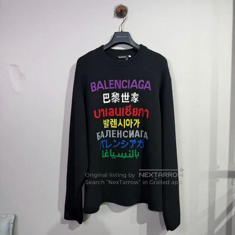 Balenciaga Balenciaga Multi-language Knitwear Size US XS / EU 42 / 0 - 1 Thumbnail