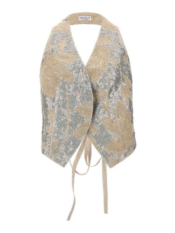 Brunello Cucinelli o1w1db10825 Blouse in Light Beige Size L / US 10 / IT 46 - 1 Thumbnail