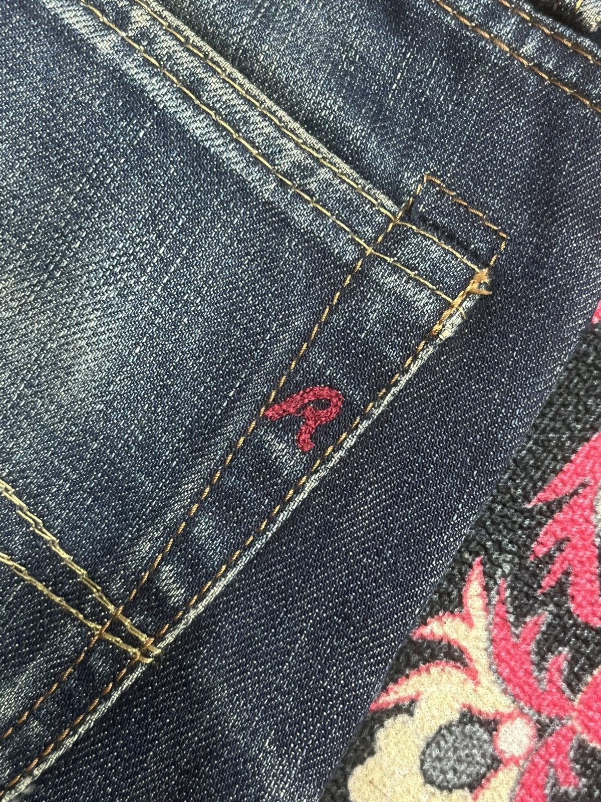 Replay Vintage Replay Dark Blue Faded Washed Buttonfly Flare Jeans Size US 32 / EU 48 - 11 Thumbnail