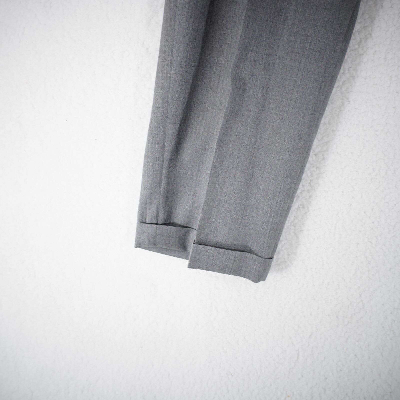 Other Acquaviva Tabaldo Togna Super 100's Wool Pleated Cuffed Gray Size 36R - 2 Thumbnail