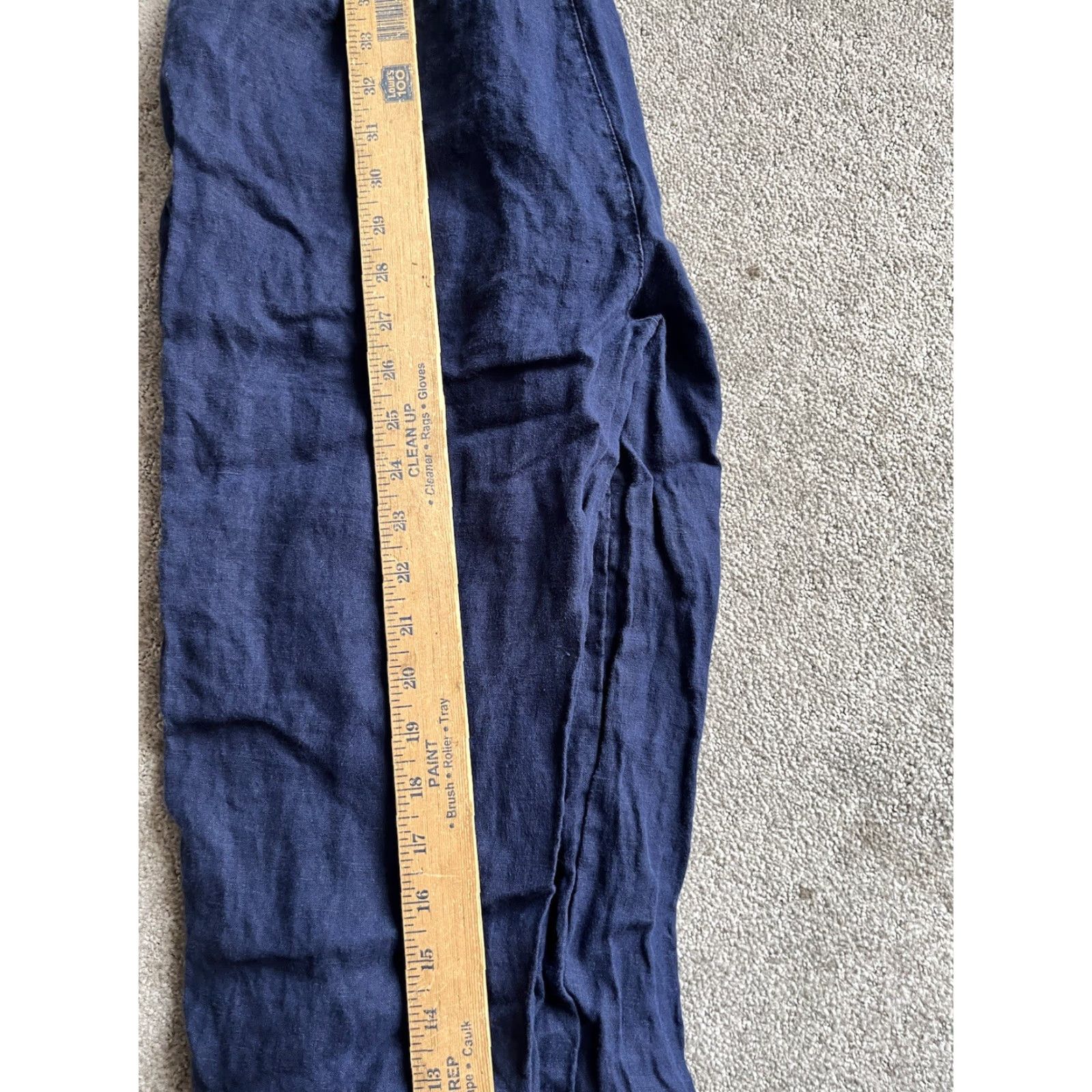 Nicole Miller Nicole Miller Linen Pants Womens 6 Navy Blue Straight Leg Beach Lagenlook Size 28" / US 6 / IT 42 - 6 Thumbnail