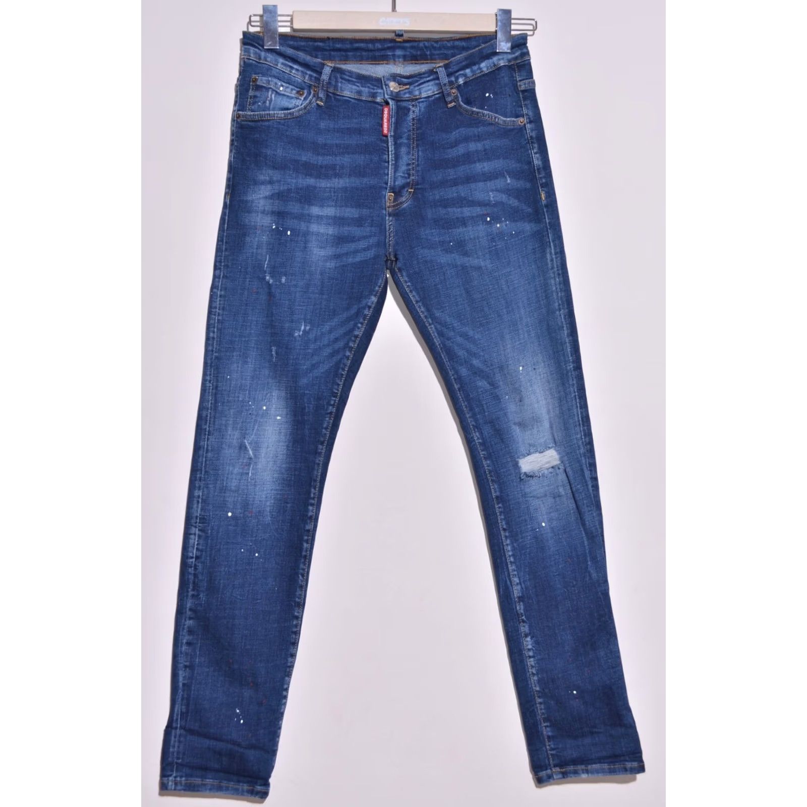 Dsquared2 DSQUARED2 Ibrahimovic Icon Jeans Denim Blue Distressed Size 50 Men Jeans Slim Regular 34in Waist 32in Inseam 82cm Rise 10-12in 50 XS? Size US 34 / EU 50 - 2 Thumbnail