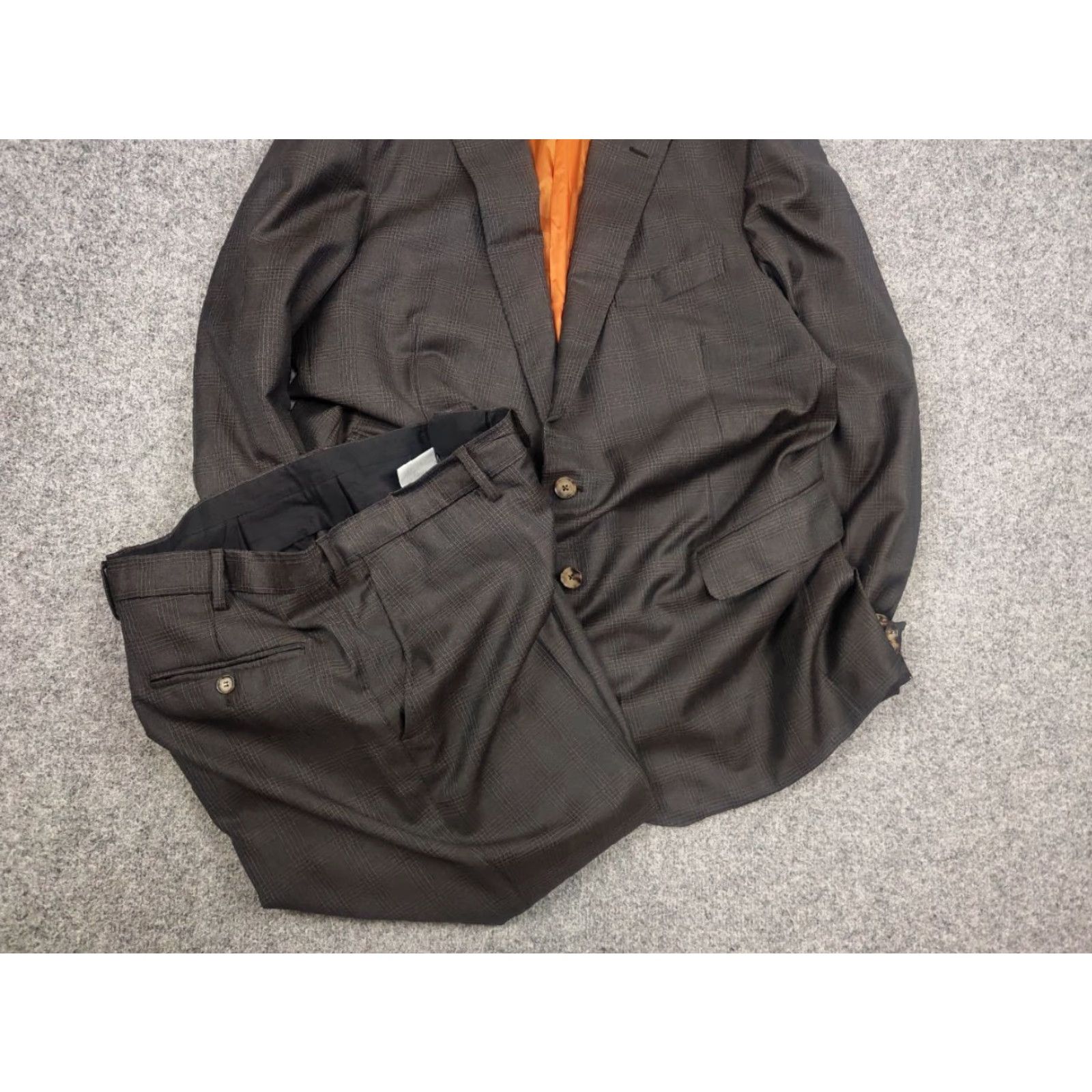 Ermenegildo Zegna Ermenegildo Zegna Electa Check brown Classic Wool Suit Blazer Pants XL Mens 2 Piece Set Brown Check Wool Suit Jacket Pants 2 Piece Suit Size 46R - 4 Thumbnail