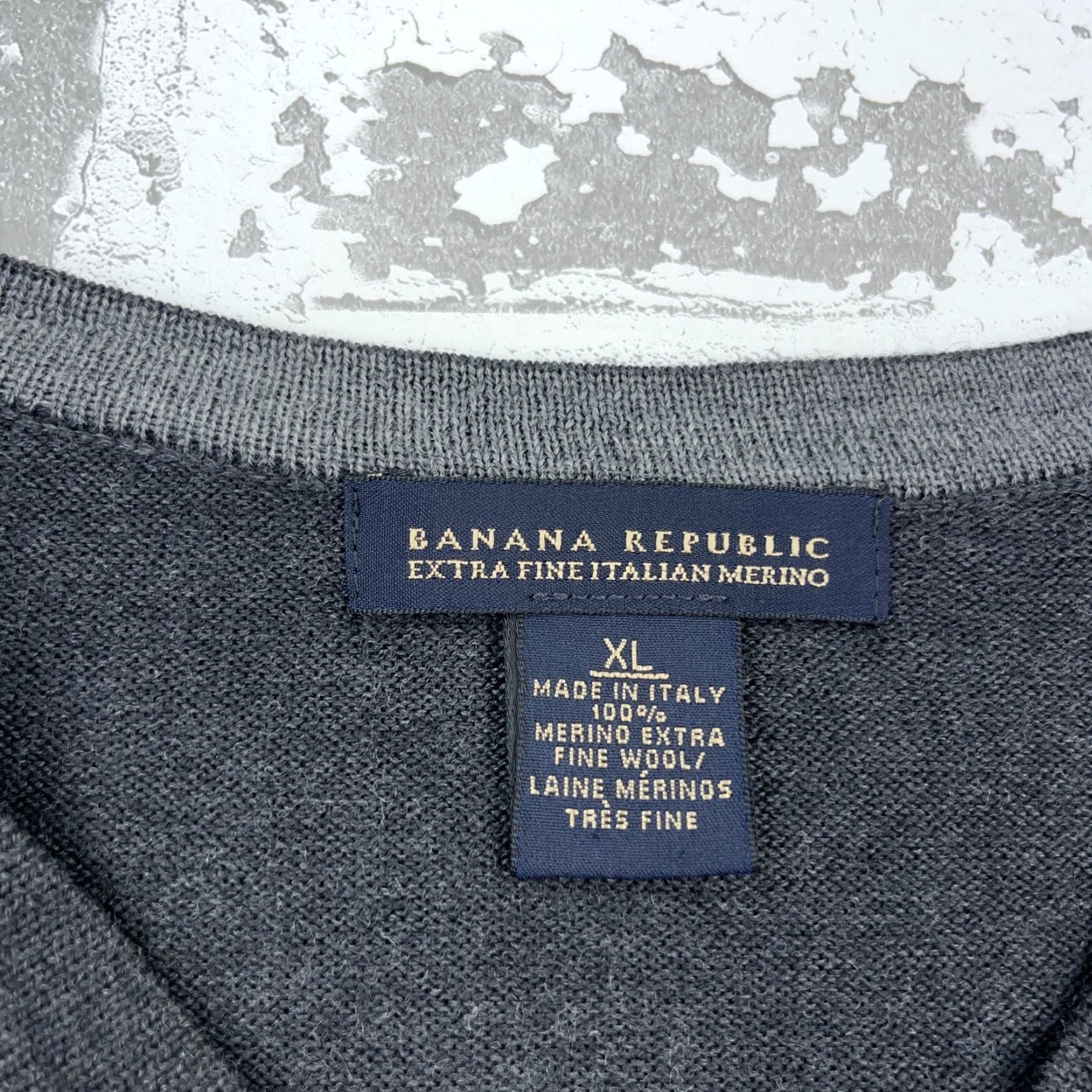 Banana Republic Banana Republic Sweater Men XL Gray Orange Diamond Merino Wool Italy Made Crew Neck Knit Pullover All Seasons Heavyweight Casual Modern Preppy Size US XL / EU 56 / 4 - 6 Thumbnail