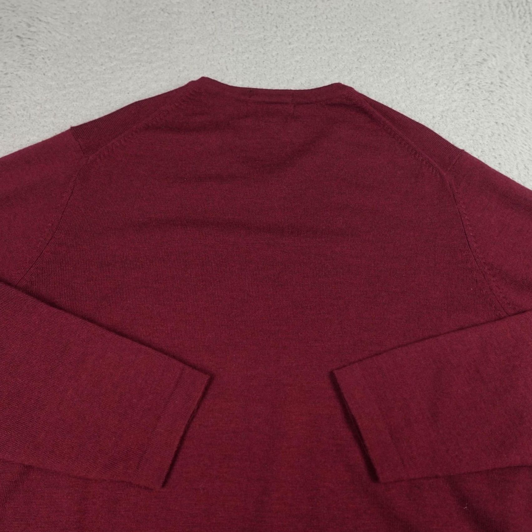 Eddie Bauer Eddie Bauer Sweater Mens XL Burgundy Fine Italian Merino Wool V Neck Pullover Size US XL / EU 56 / 4 - 7 Thumbnail