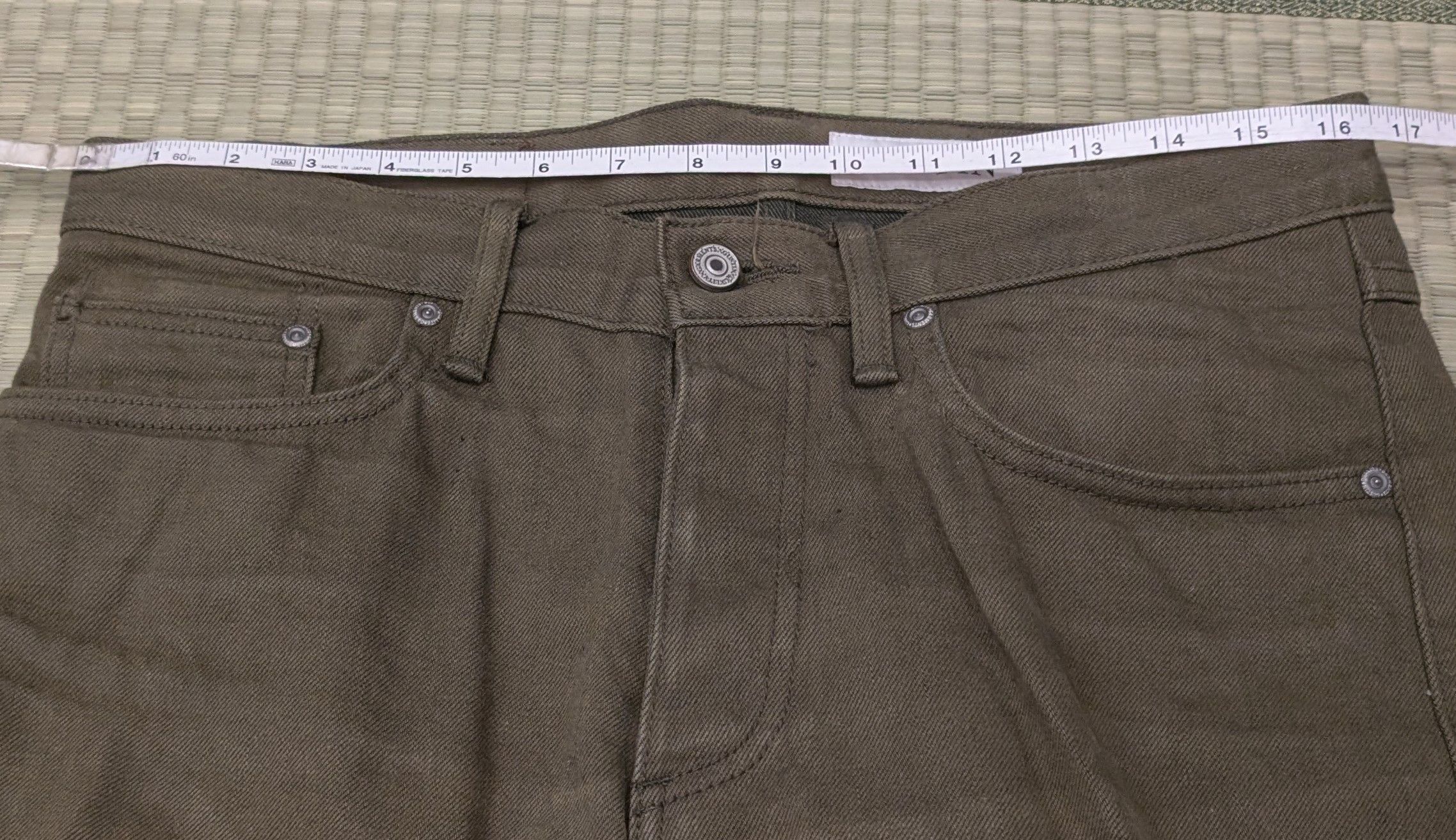 Gustin Gustin #159 Japan Olive Selvedge Denim Straight Leg Jeans Size US 33 - 8 Thumbnail