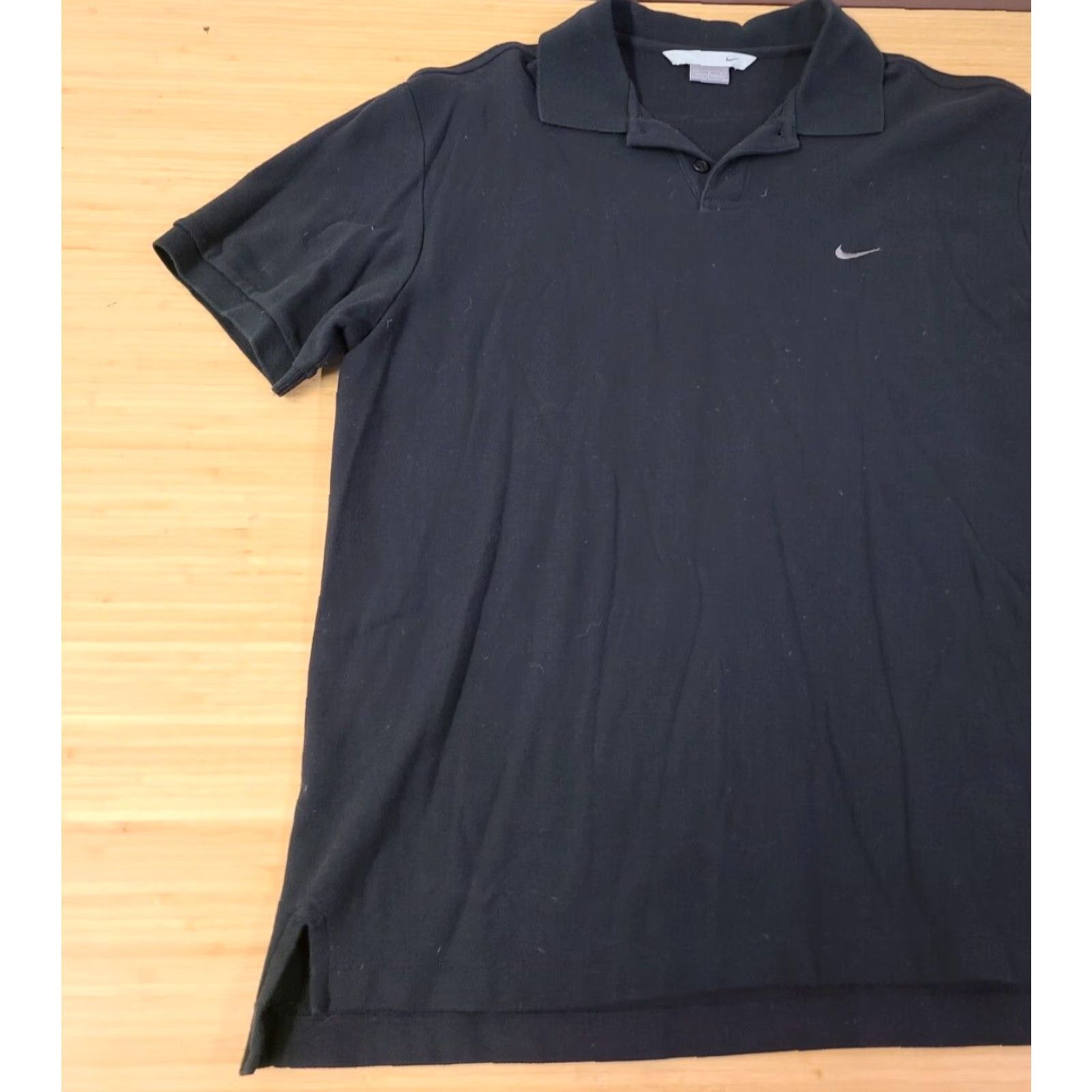 Nike VINTAGE Nike Polo Shirt Black Swoosh Embroidered Men L Polo Size US L / EU 52-54 / 3 - 3 Thumbnail