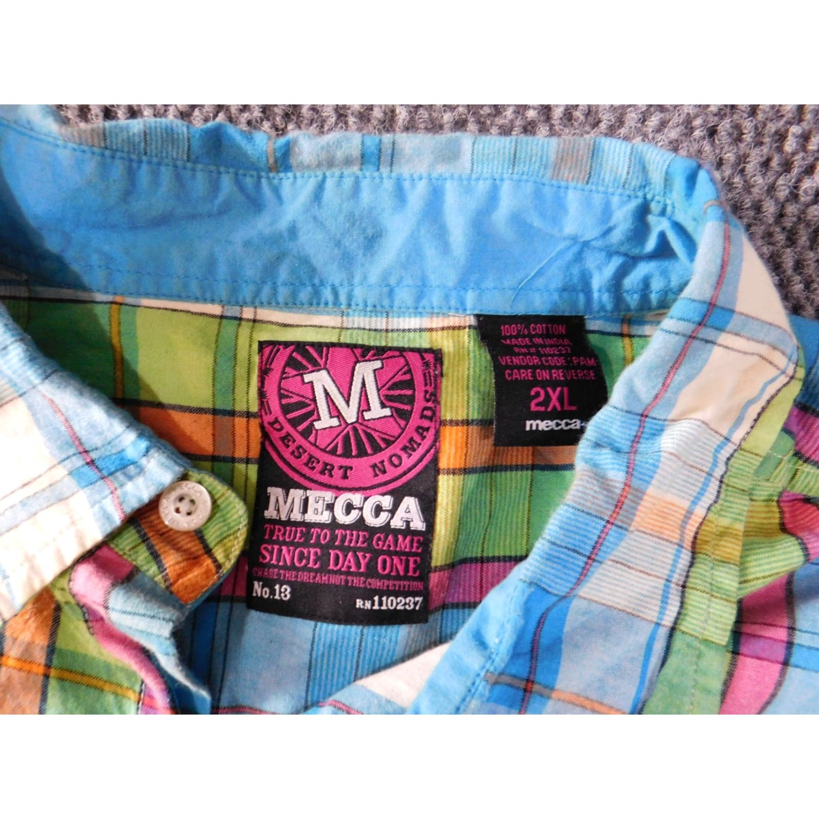 Vintage Mecca Shirt 2XL Green Button-Up Short Sleeve Collared Hip Hop Mens Green 2XL Button-Up Shirt Size US XXL / EU 58 / 5 - 7 Thumbnail