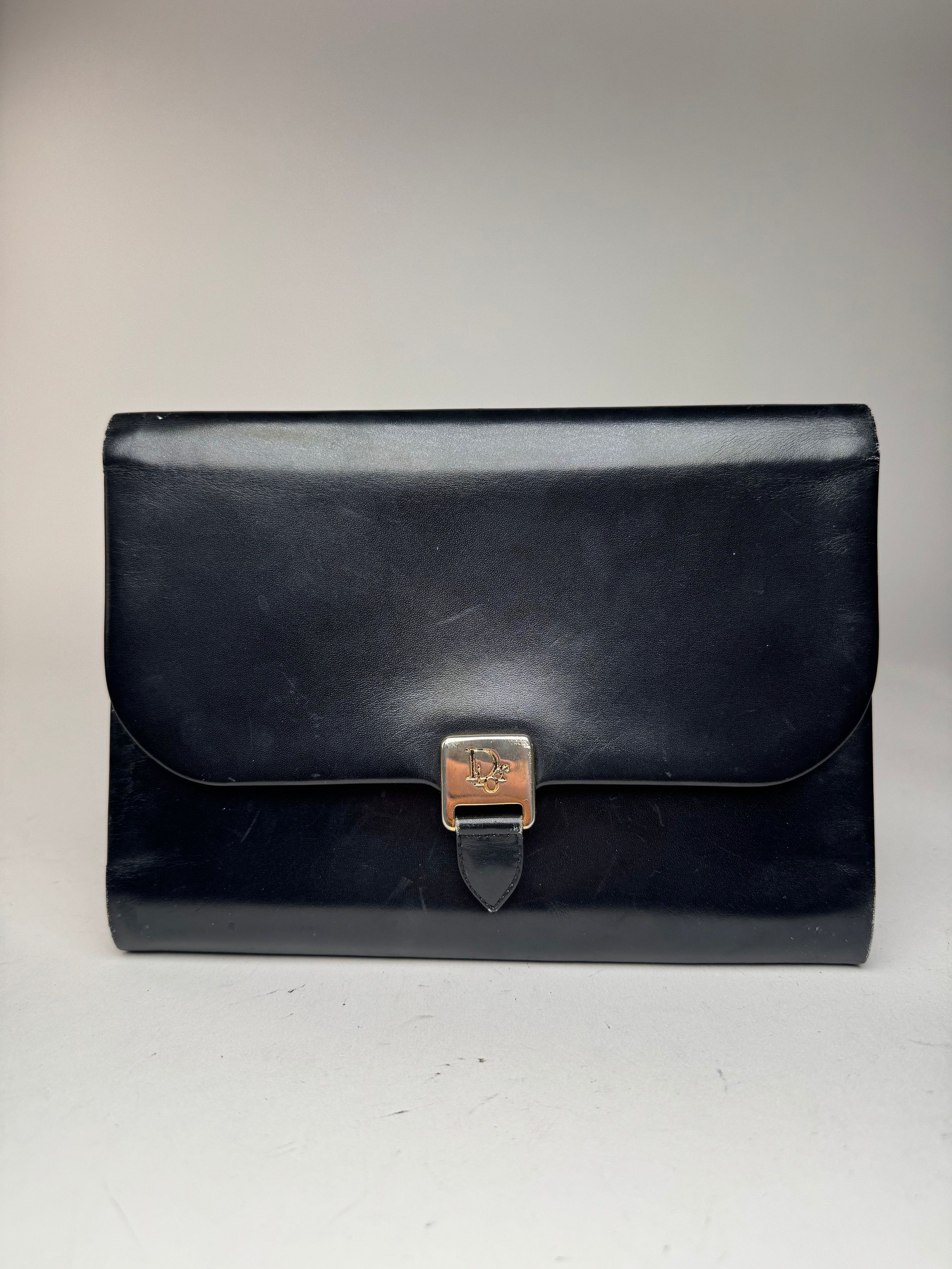 Dior Vintage Leather Clutch Black Size ONE SIZE - 1 Thumbnail