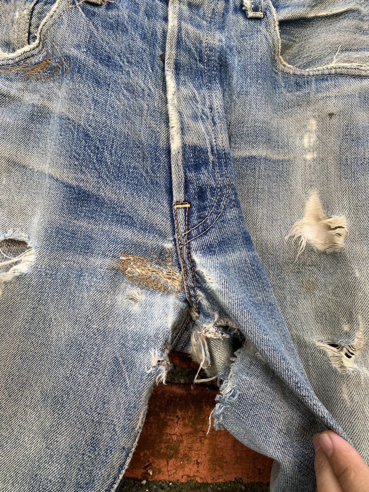 Levi's Vintage Clothing W30x30 Vintage LVC 501 big E redline distressed destroyed Size US 30 / EU 46 - 5 Thumbnail