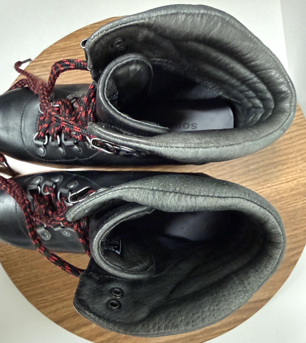 SOREL Sorel Women Black Leather Conquest Wedge Lace Ankle Booties Size US 7.5 / IT 37.5 - 9 Thumbnail
