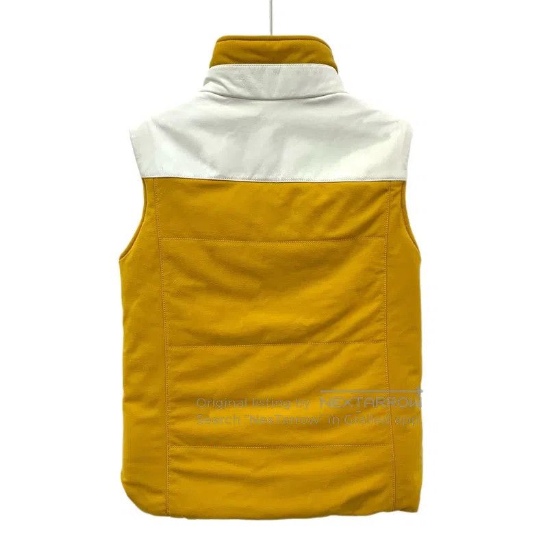 Hermes Hermes Yellow stand collar zipper sleeveless vest coat Size XXS / US 00 / IT 34 - 2 Thumbnail