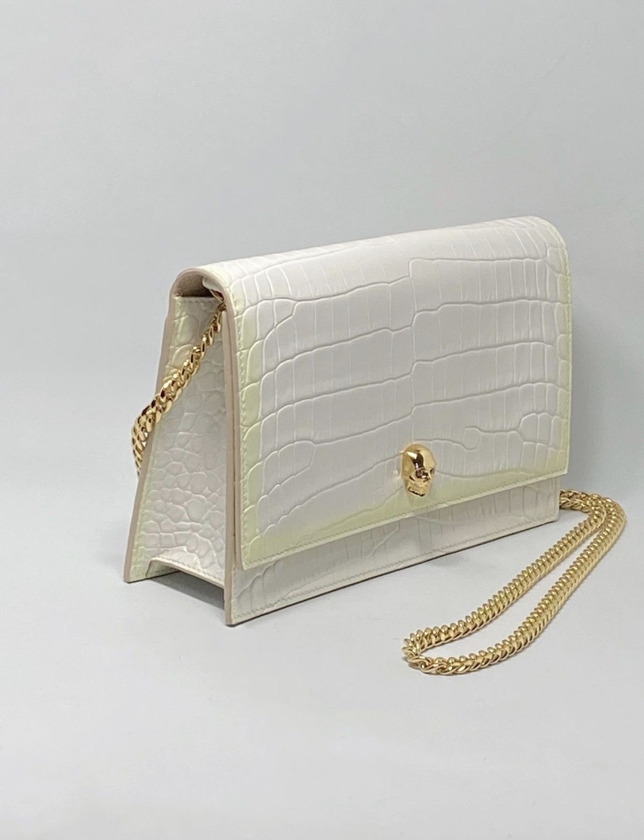 Alexander McQueen Alexander McQueen Small Skull Croc-Embossed Shoulder Bag Size ONE SIZE - 3 Thumbnail