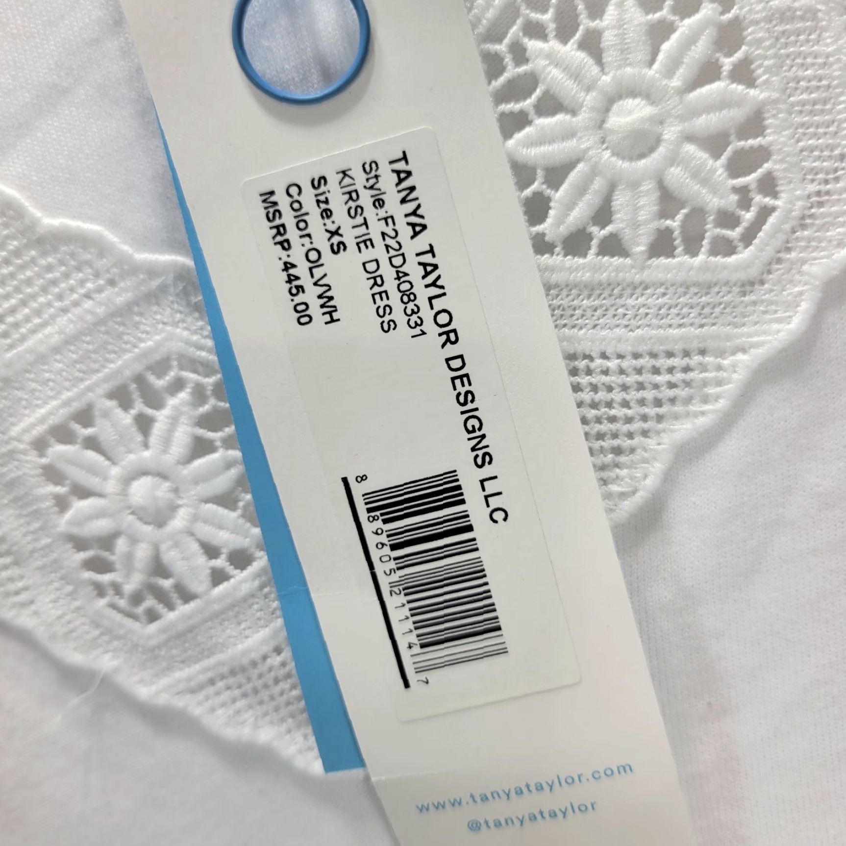 Tanya Taylor Tanya Taylor Dress White Green Puff Sleeve Crochet Mini Peasant XS NWT Women Party/Cocktail Dress Size XS / US 0-2 / IT 36-38 - 7 Thumbnail