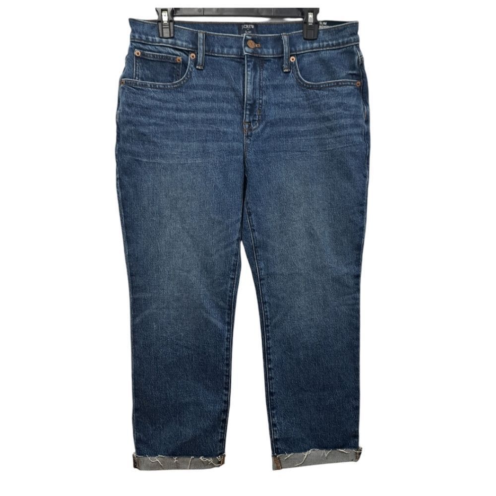J.Crew J.Crew Slim Boyfriend Jeans All Day Stretch Straight Leg Size 29 Petite Blue NWT Size 29" - 4 Thumbnail
