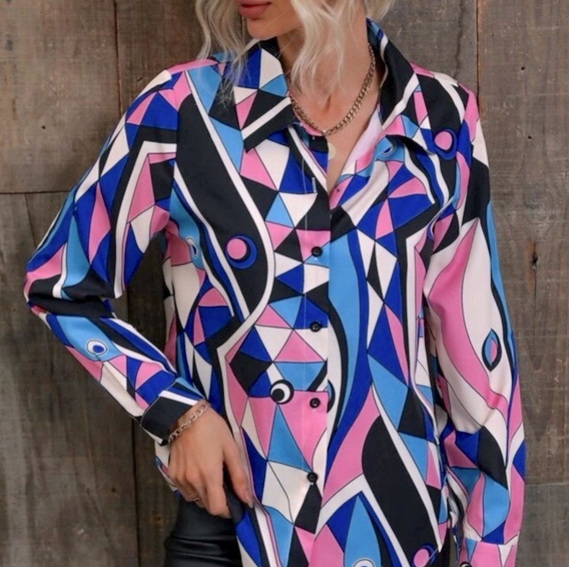 Designer × Other Nwt, Lavishly Paris Gorgeous Multicolored Artdeco Blouse Size M / US 6-8 / IT 42-44 - 5 Thumbnail