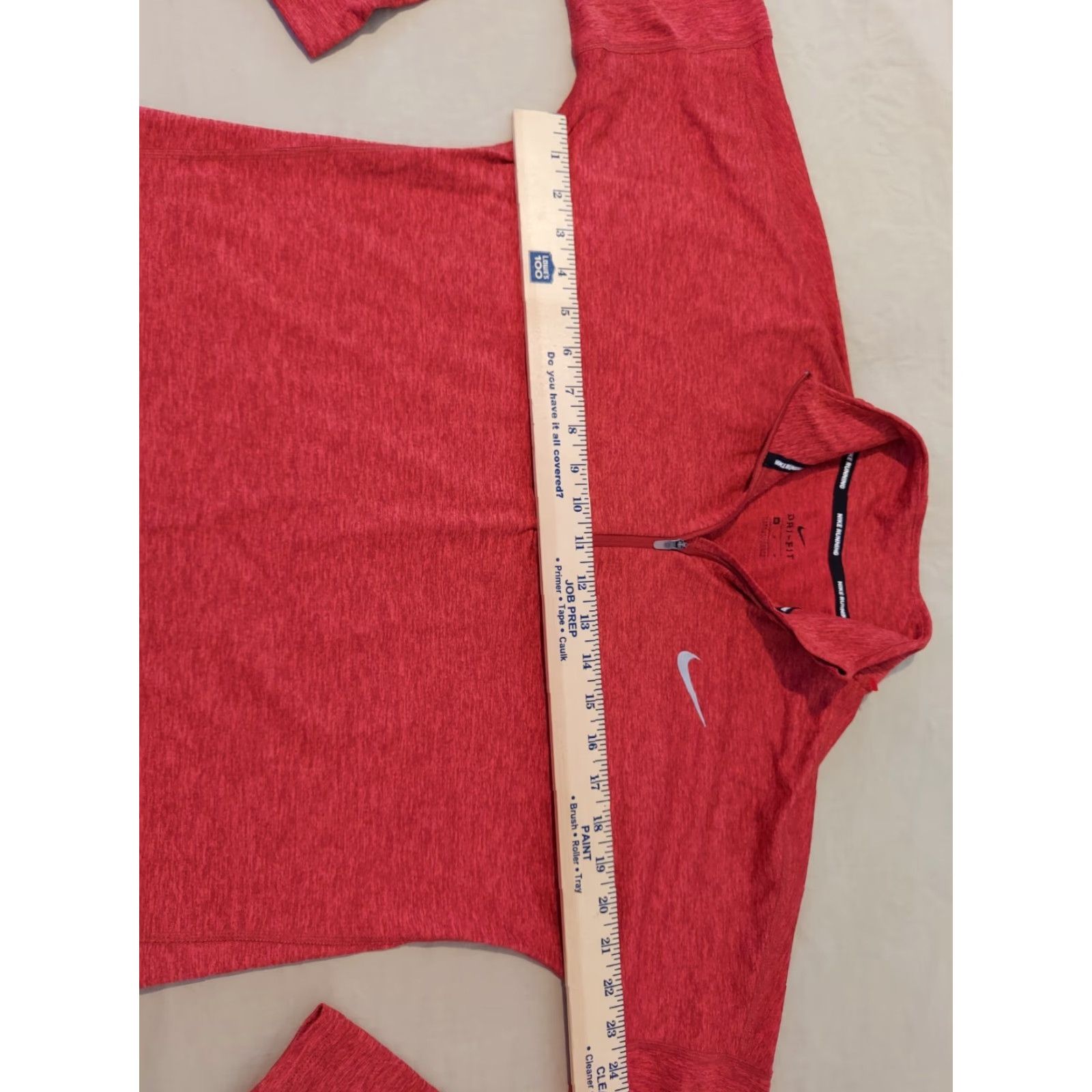 Nike Womens Nike Half Zip Shirt M Medium Red Athletic Long Sleeve Gymn Workout Shirt Mens Womens, Nike Shirt, Activewear, Red, Long Sleeve, Zip, M Size M / US 6-8 / IT 42-44 - 4 Thumbnail