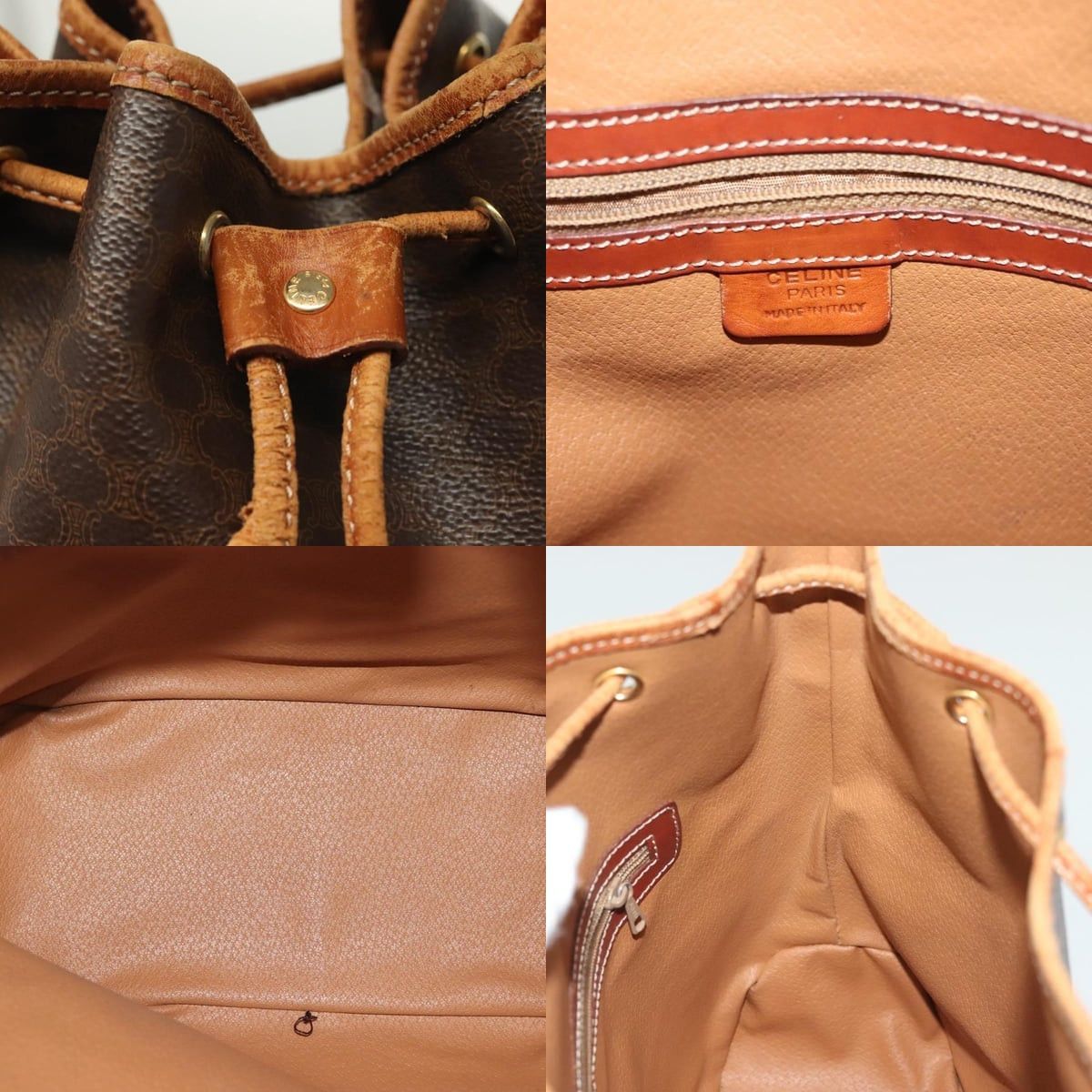 Celine CELINE Macadam Canvas Shoulder Bag Pvc Leather Brown Gold Size ONE SIZE - 12 Thumbnail