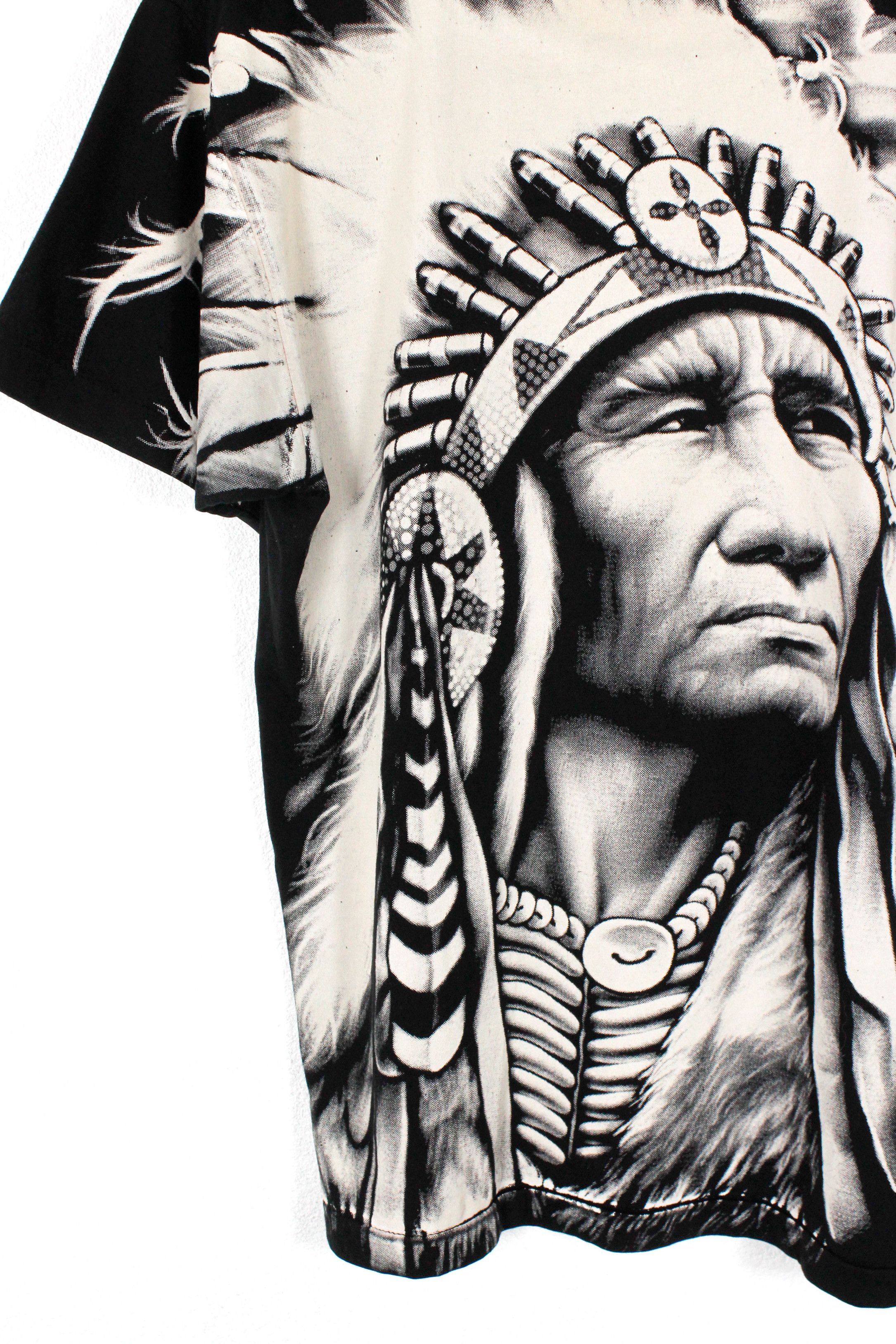 Native × Vintage Vintage Rock Eagle Indian Head All Over Printed Tee 90s Y2K Size US M / EU 48-50 / 2 - 5 Thumbnail