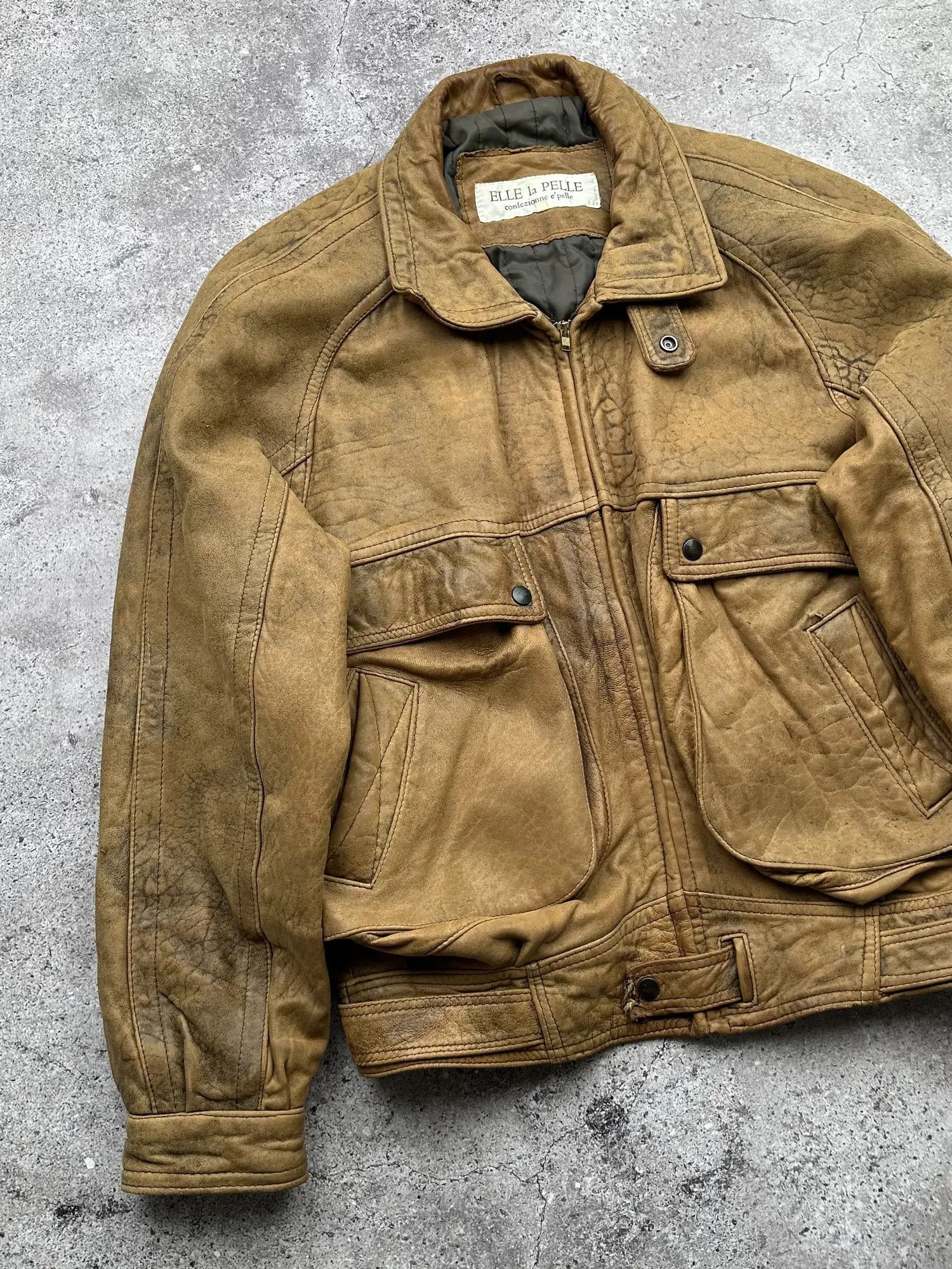 Japanese Brand Vintage Faded Leather Jacket C554(V108) Size US M / EU 48-50 / 2 - 2 Thumbnail