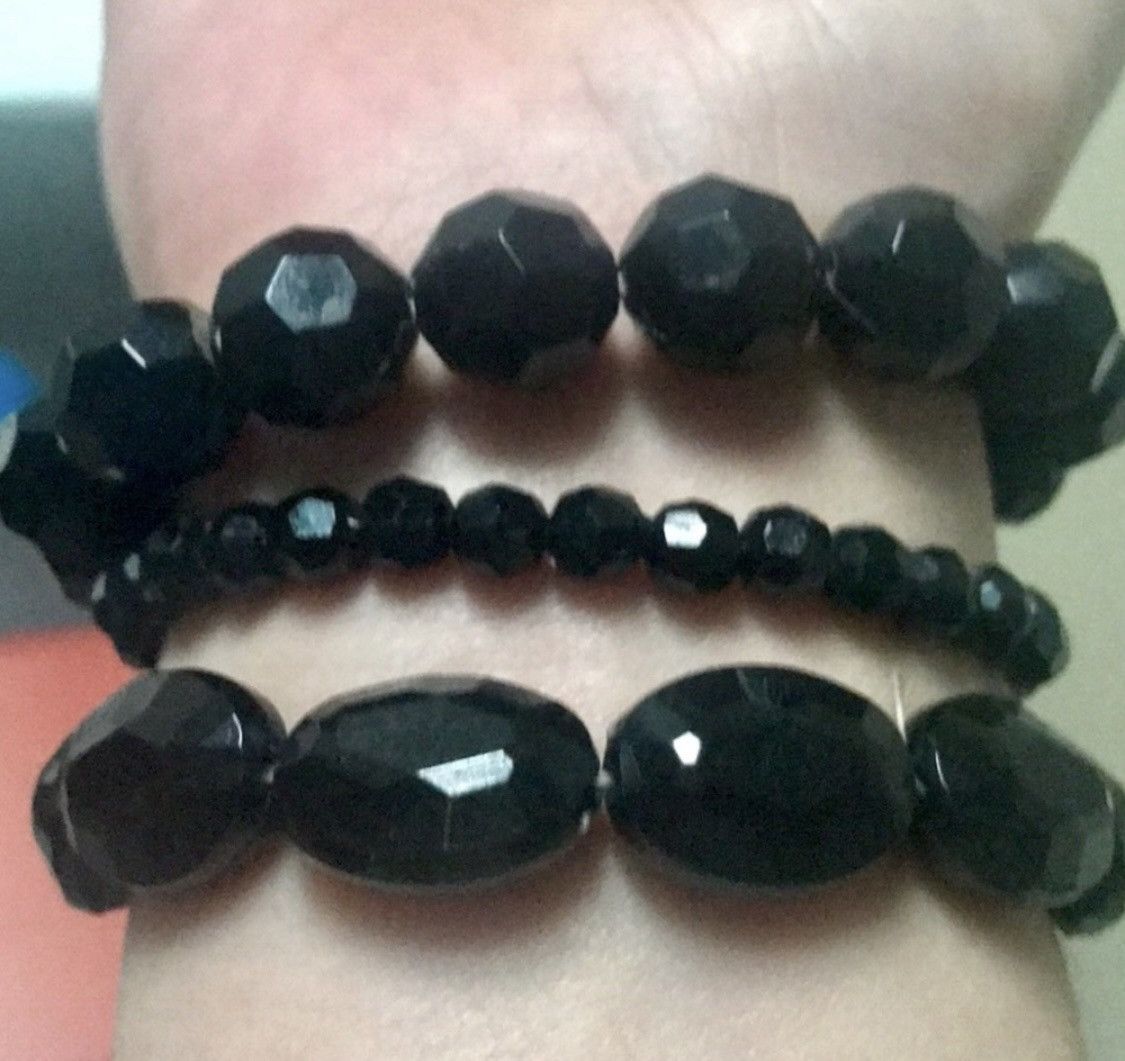 Vintage 3 PCS VINTAGE BEADED STRETCH BRACELET SET Size ONE SIZE - 5 Thumbnail