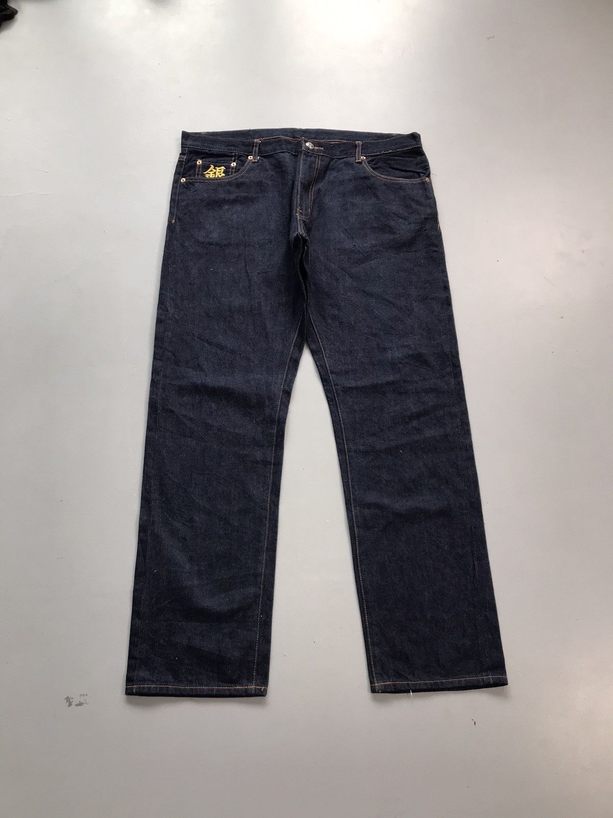 Japanese Brand Vintage Japanese brand koi fish embroidered diecock denim Size US 42 / EU 58 - 2 Thumbnail