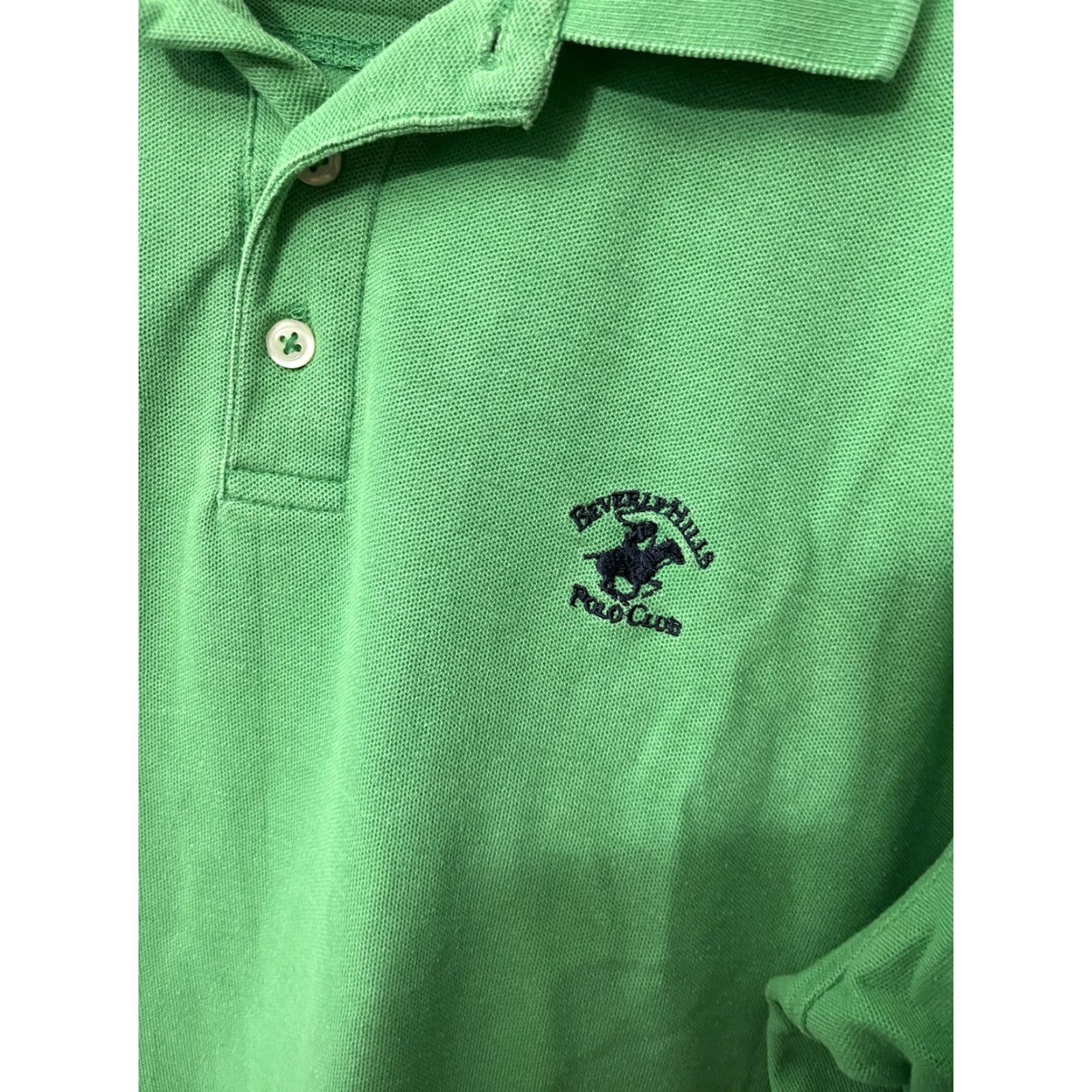 Beverly Hills Polo Club Beverly Hills Polo Club Mens Short Sleeve Polo XL Green Solid Shirt Polo Collar 3 Button Closure Casual Golf Bran d: Beverly Hills Polo Club Size US XL / EU 56 / 4 - 3 Thumbnail