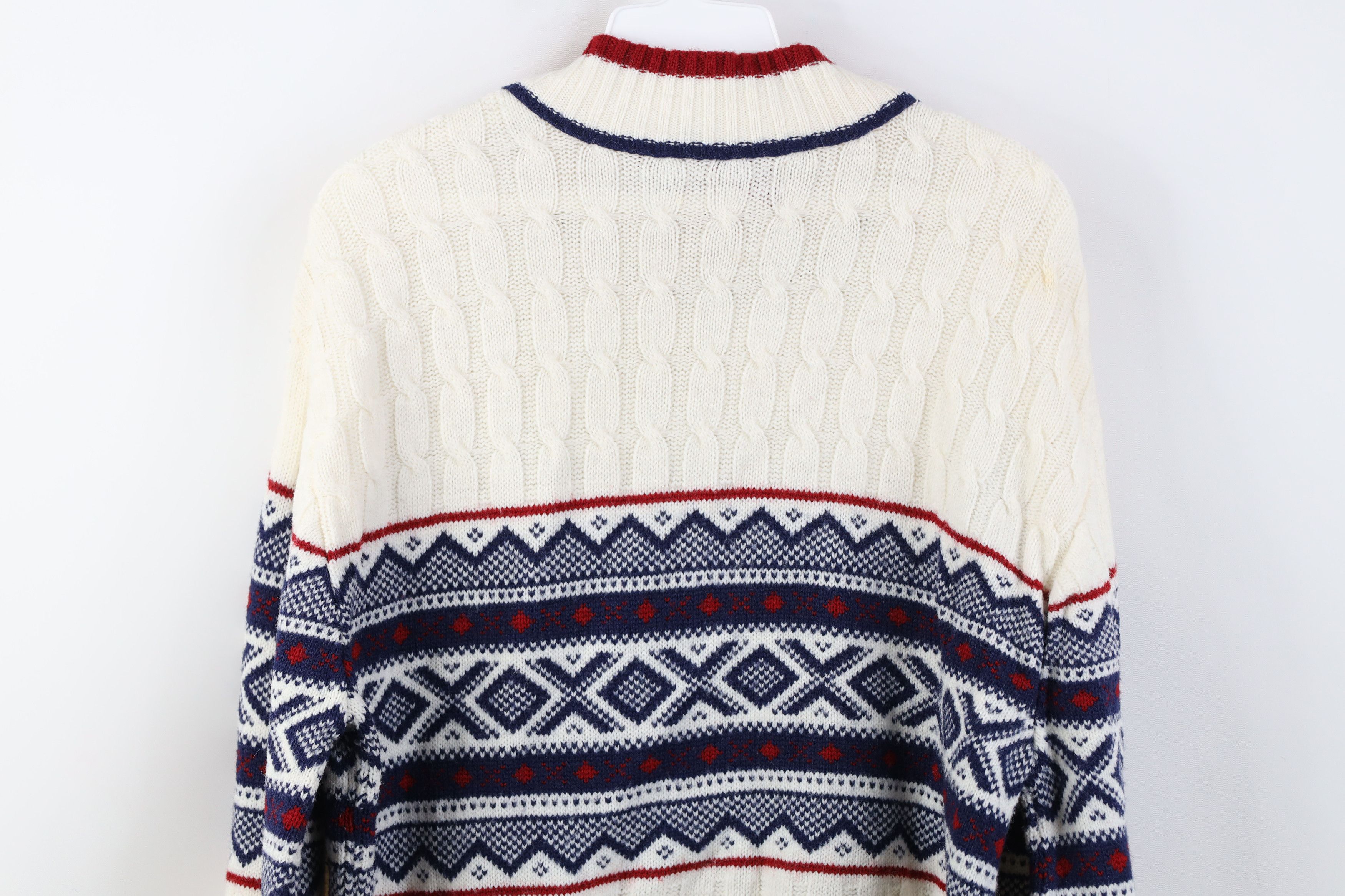 Vintage Vintage 60s 70s Streetwear Chunky Cable Mock Neck Sweater Size US XL / EU 56 / 4 - 9 Thumbnail