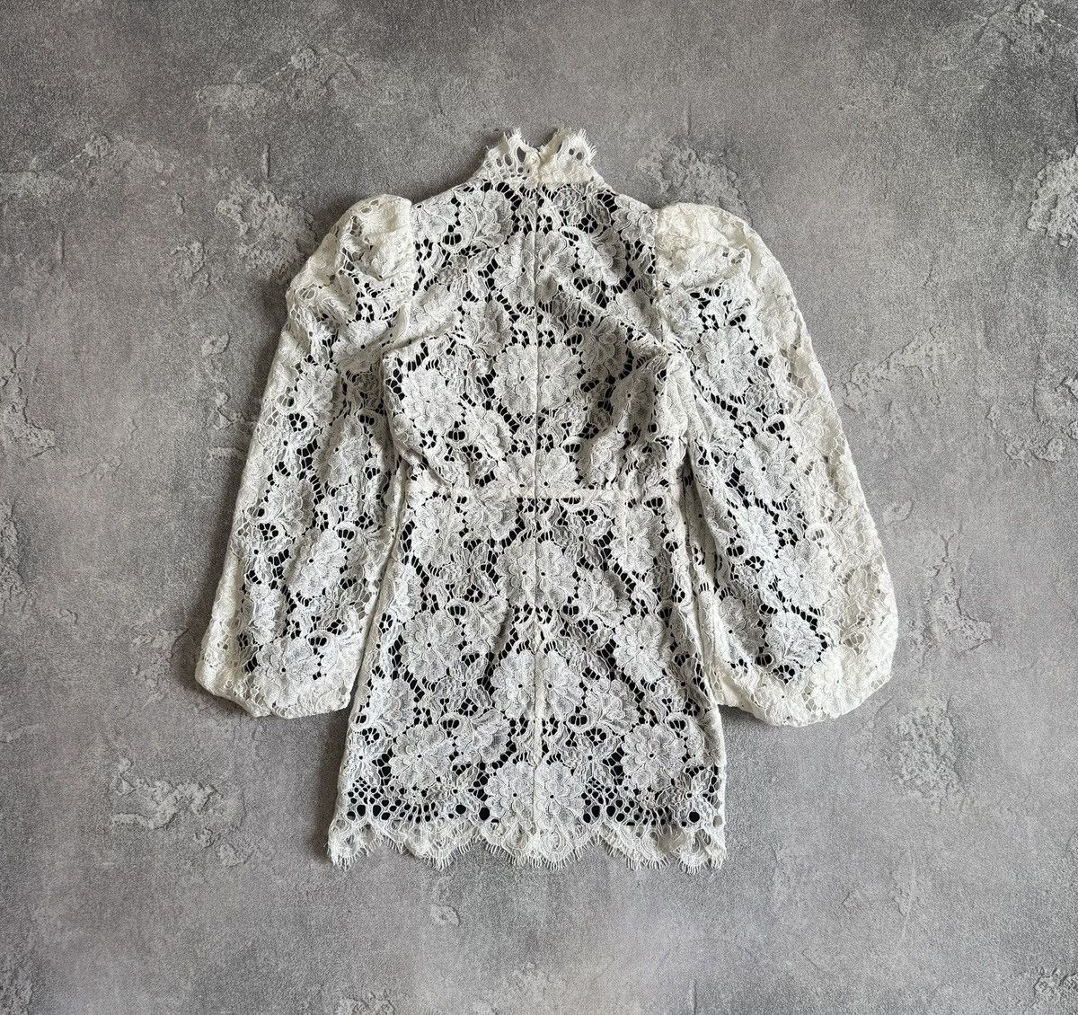 Sandro Sandro 36 white lace mini dress 👗 puff long sleeve Size XS / US 0-2 / IT 36-38 - 16 Thumbnail
