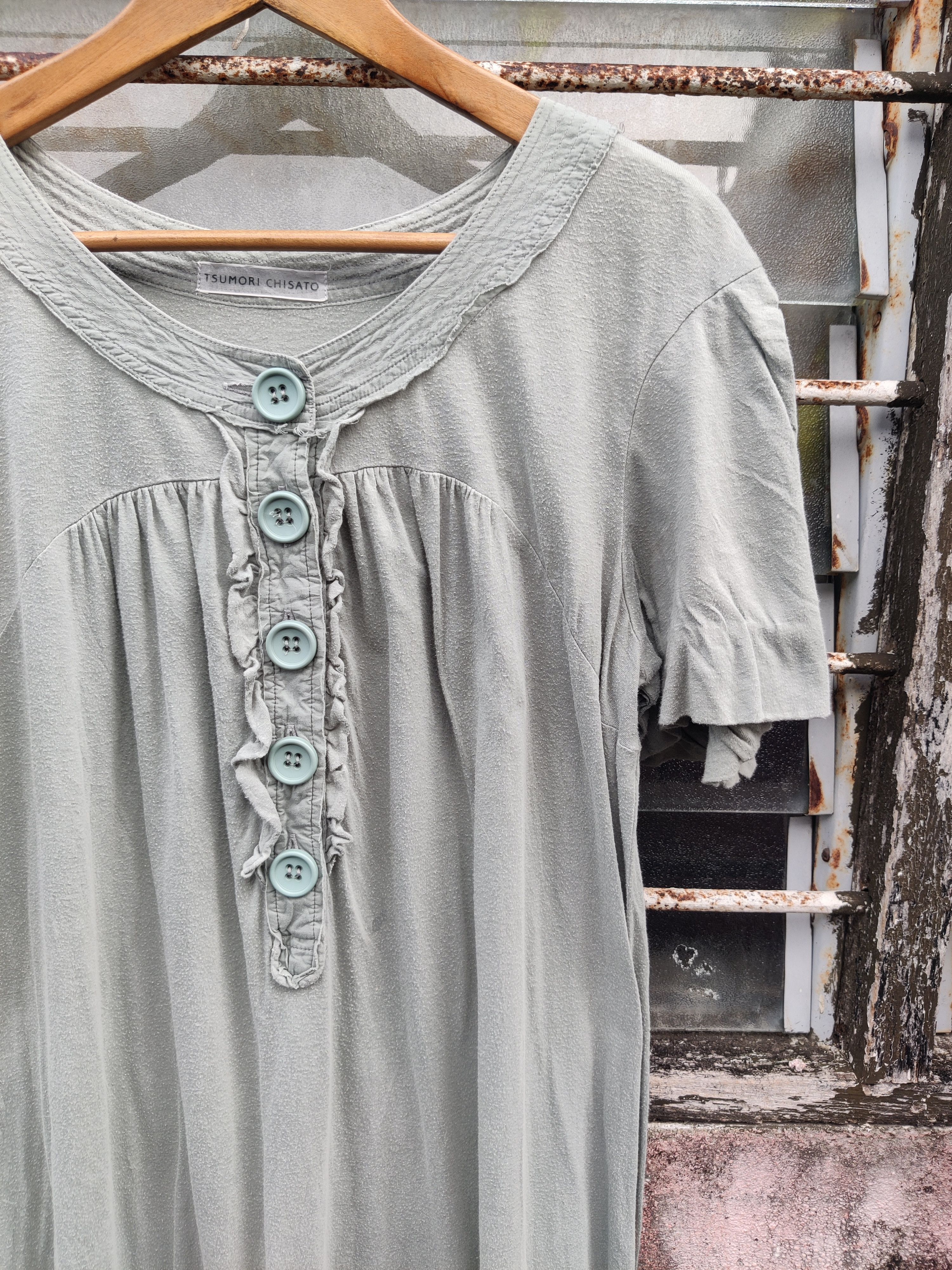 Tsumori Chisato Vintage Archival Tsumori Chisato Issey Ruffle Henley Dress Size L / US 10 / IT 46 - 3 Thumbnail