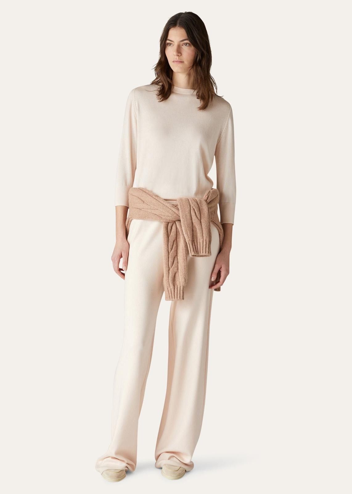 Loro Piana o1srvl11e0824 Piuma Crewneck Sweater in Light Pink Size M / US 6-8 / IT 42-44 - 2 Thumbnail