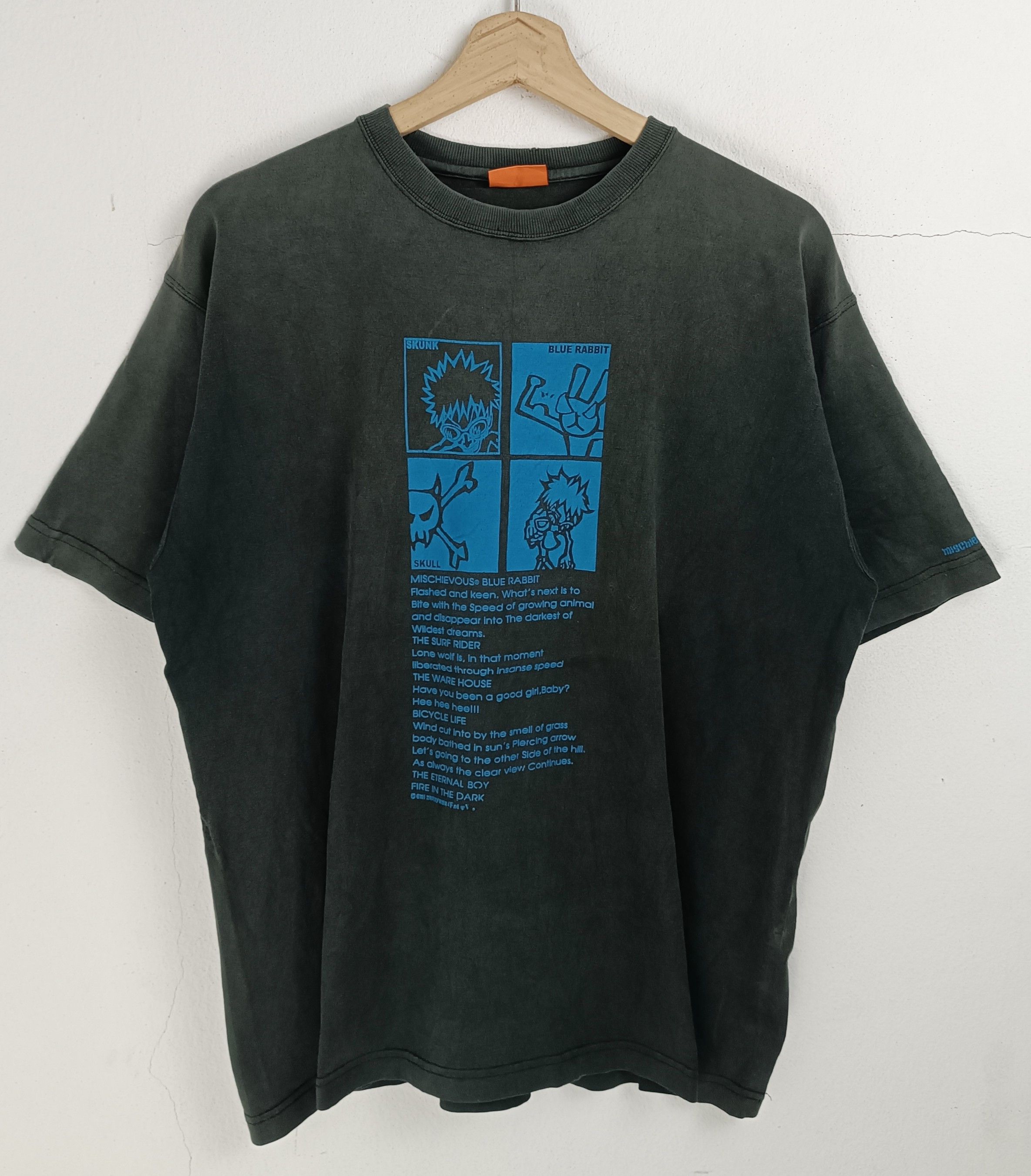 Japanese Brand THRASHED FADED VINTAGE Y2K MISCHIEVOUS TEE VERY RARE Size US L / EU 52-54 / 3 - 3 Thumbnail