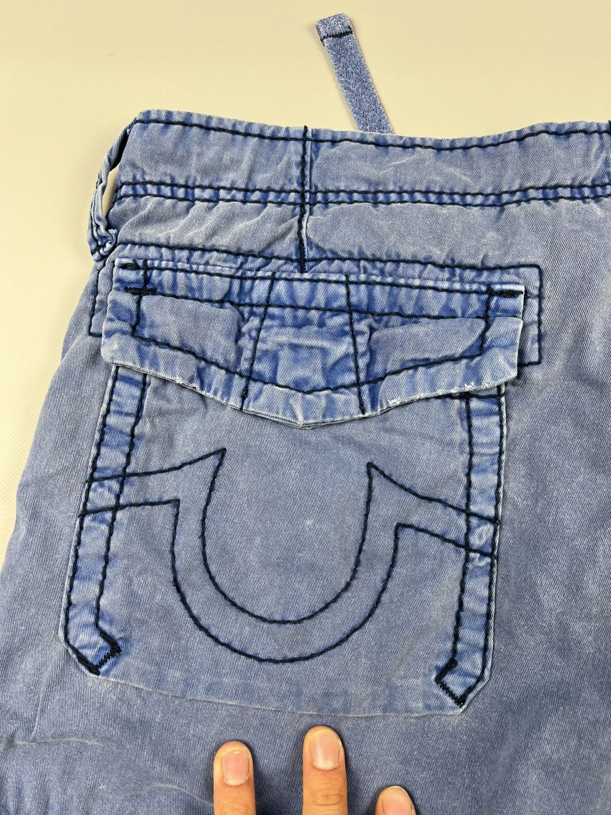 Japanese Brand × True Religion Vintage TRUE RELIGION Faded Distressed Cargo Y2K Shorts Size US 34 / EU 50 - 14 Thumbnail