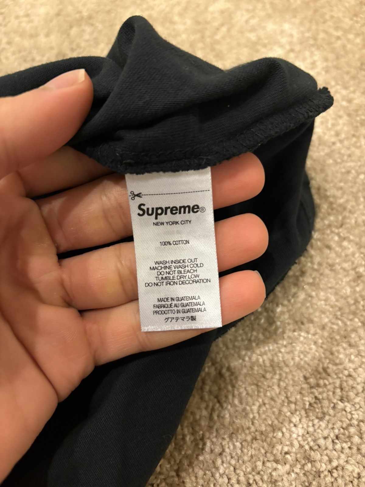 Supreme Supreme Arabic Logo Washed S/S Tee Black - Size L Size US L / EU 52-54 / 3 - 4 Thumbnail