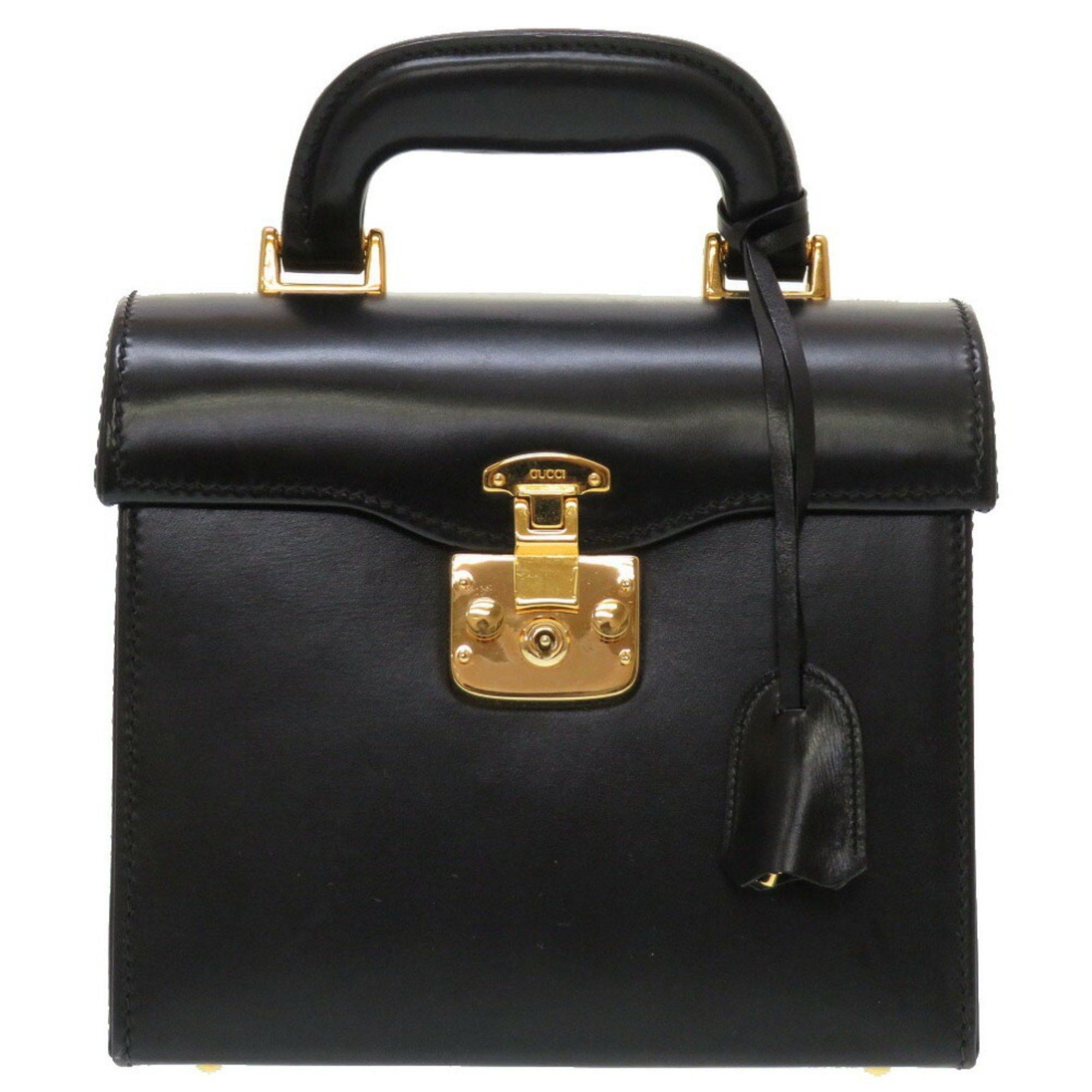 image of Gucci Ladylock Leather Black 000 01 0246 Vanity Bag Handbag 0044 Gucci 6B0044Sbe5, Women's