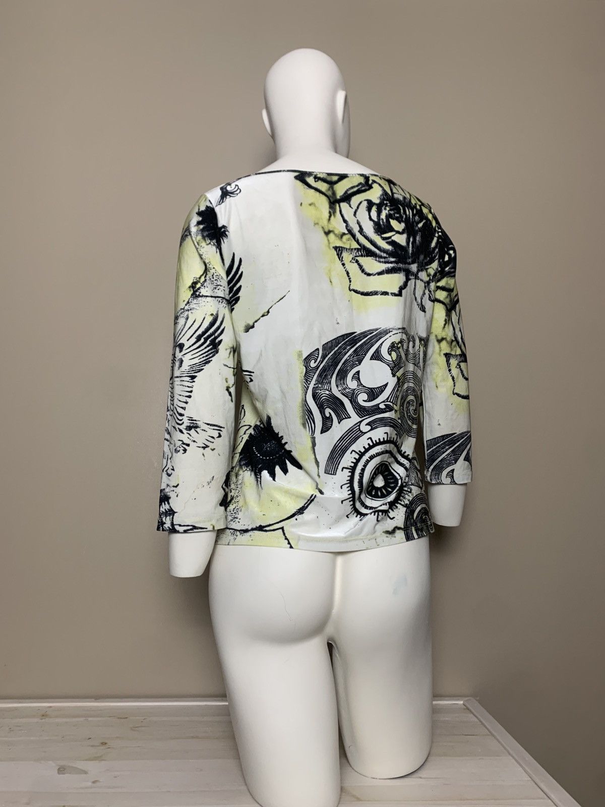 If Six Was Nine × Jean Paul Gaultier × Roberto Cavalli VINTAGE PRINTED ROBERTO CAVALLI TOP Y2K Size M / US 6-8 / IT 42-44 - 5 Thumbnail